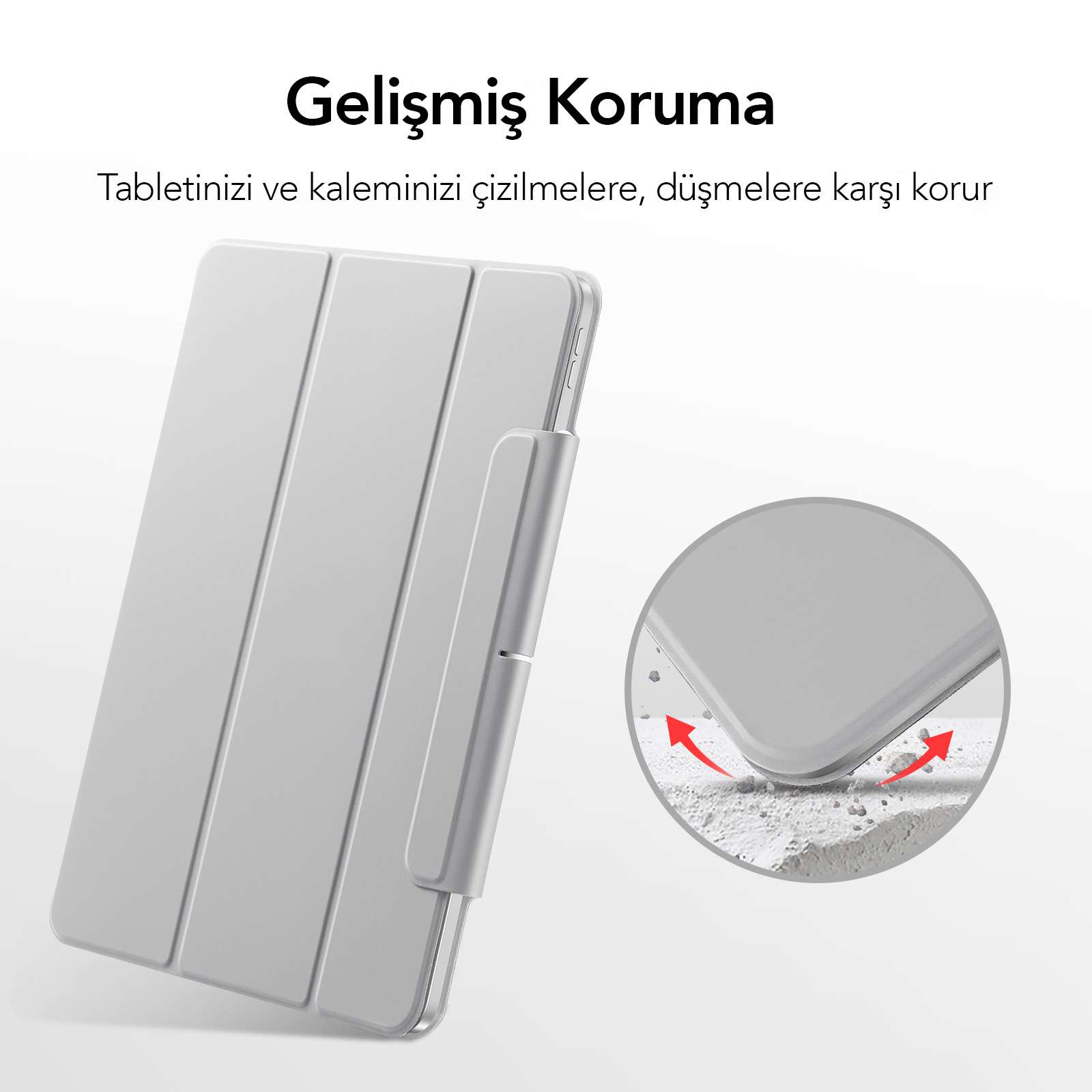 ESR iPad Pro 12.9 (5.nesil) Kılıf Rebound Magnetic Gümüş