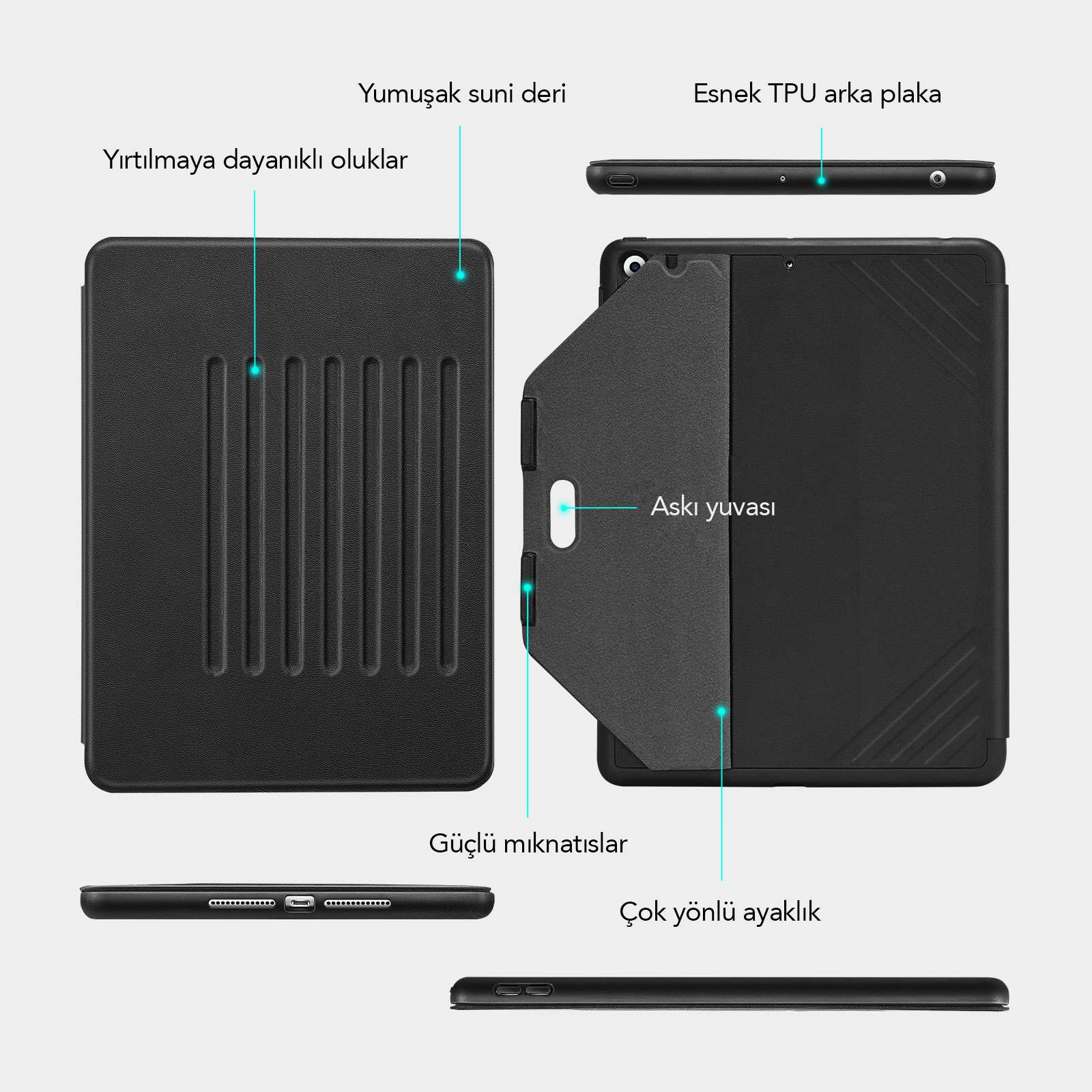 ESR iPad 10.2 (9.nesil) Kılıf Sentry Black