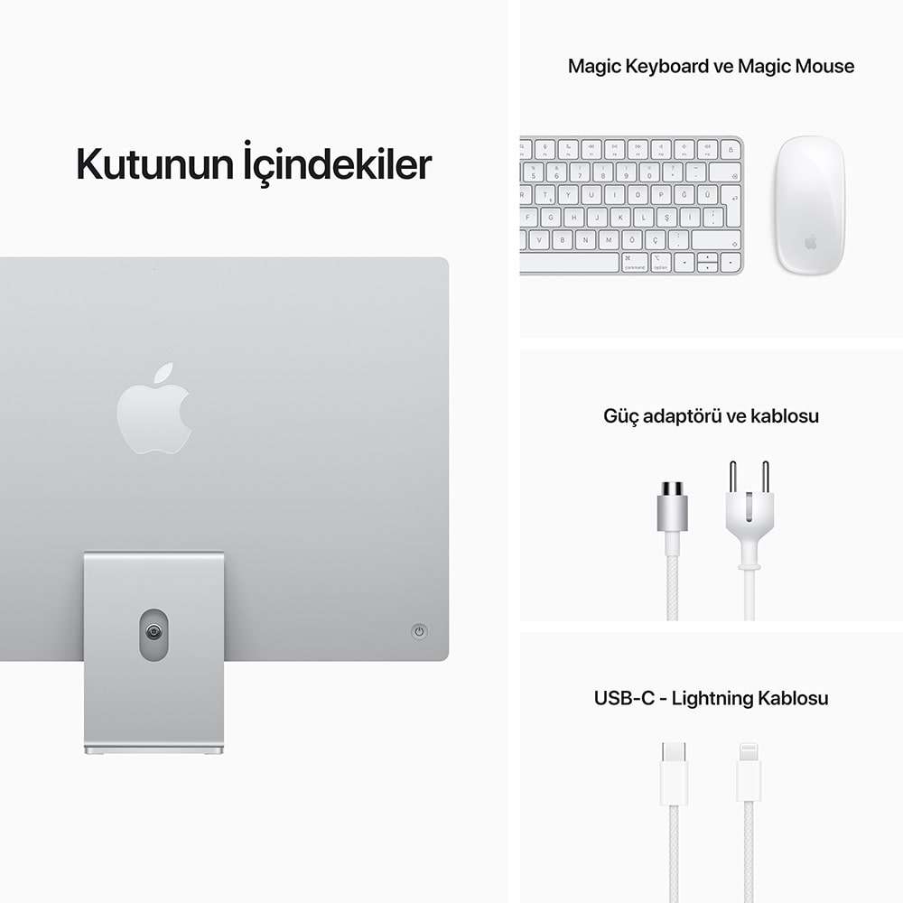iMac 24 inc 4.5K M1 8CPU 7GPU 16GB 256GB Gümüş Z13K001QR