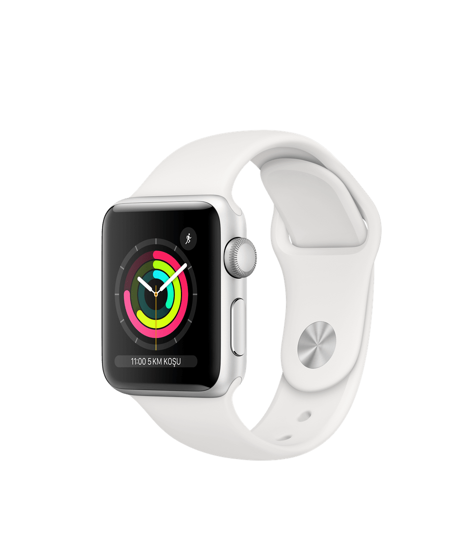 Apple Watch Series 3 GPS 38mm Gümüş Alüminyum Kasa - Beyaz Spor Kordon MTEY2TU/A