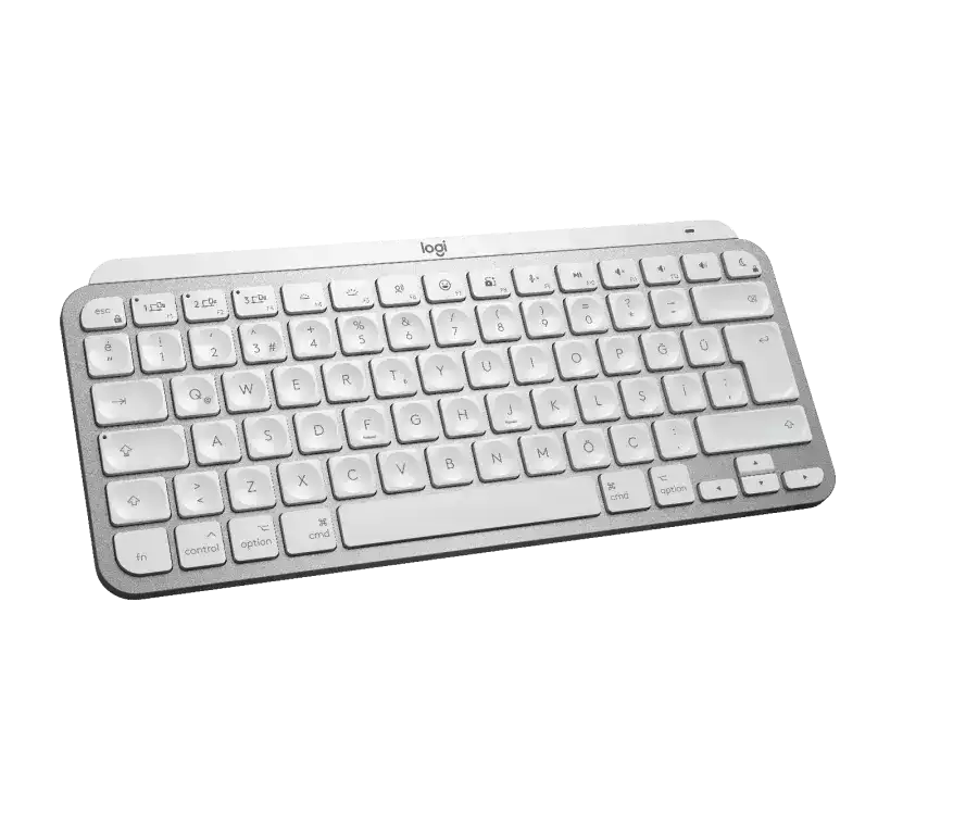 Logitech MX Keys Mini Mac için Gelişmiş Kablosuz Klavye İngilizce Q Gri-Beyaz 920-010526