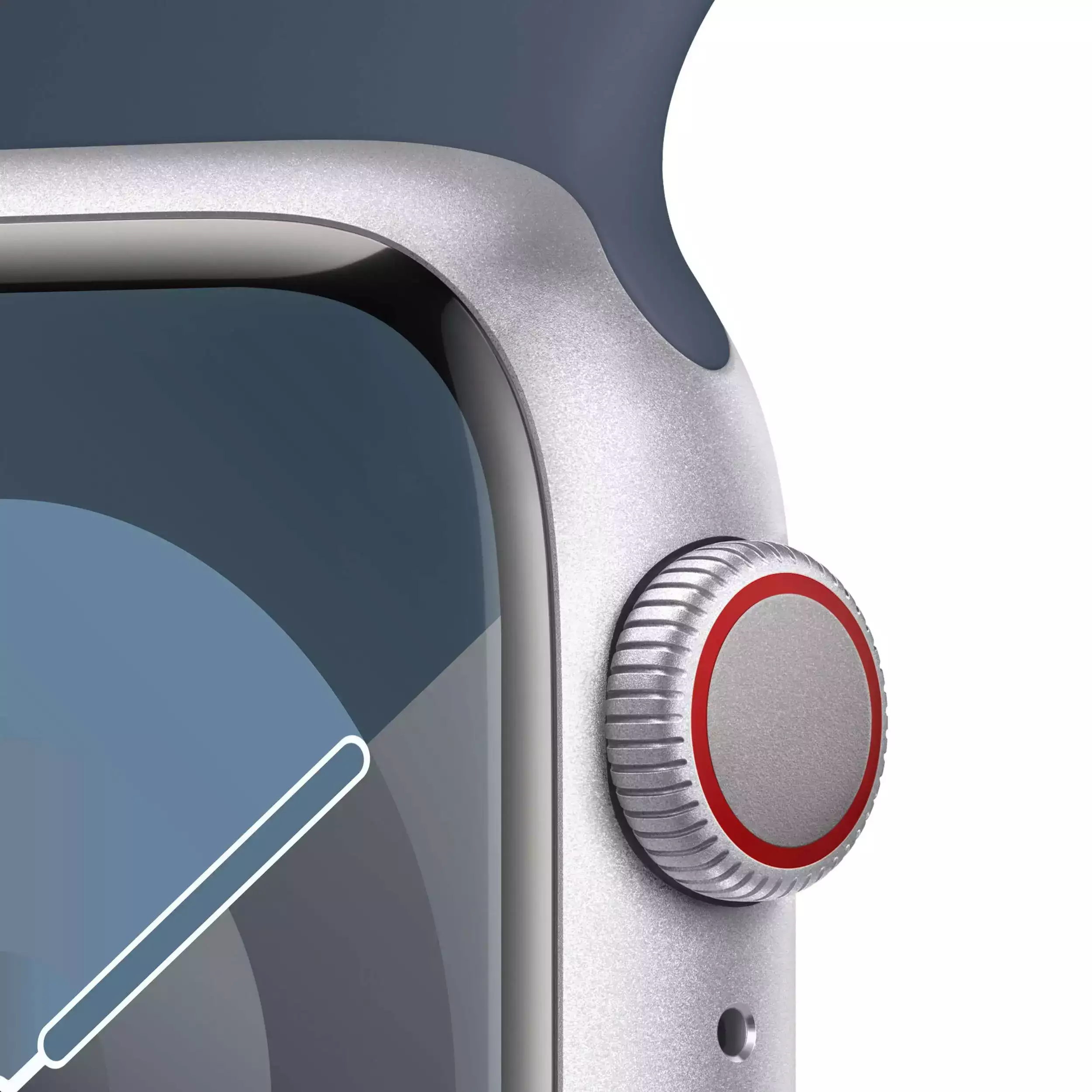 Apple Watch Series 9 GPS + Cellular 41mm Gümüş Alüminyum Kasa Fırtına Mavisi Spor Kordon S/M MRHV3TU/A