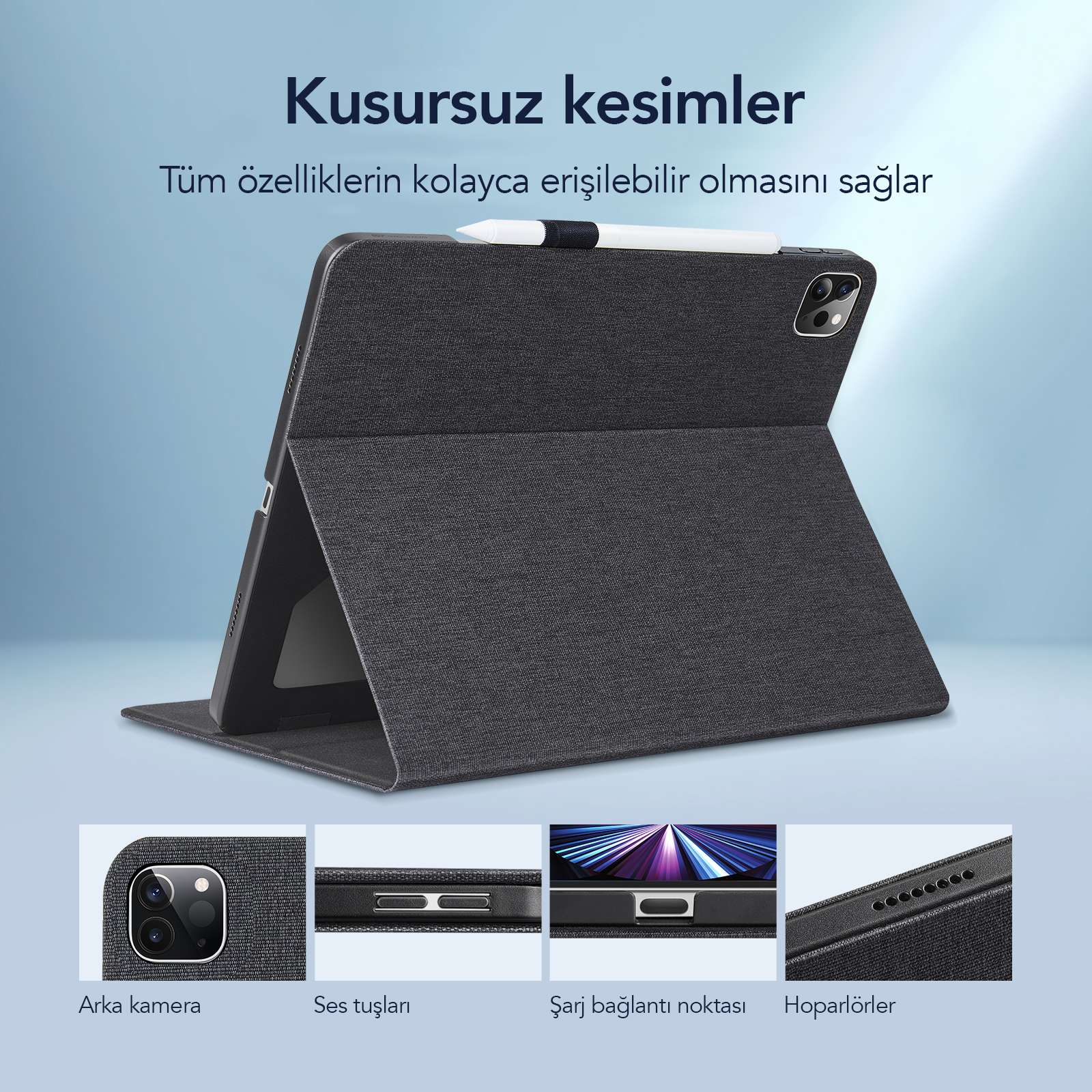 ESR iPad Pro 11 (3.nesil) Kılıf Urban Premium Charcoal