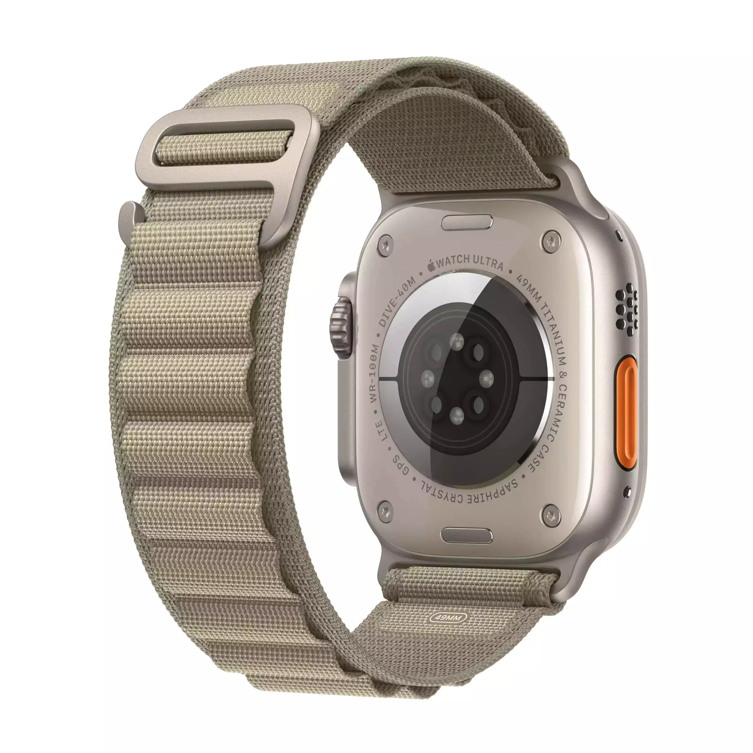 Apple Watch Ultra 2 GPS + Cellular 49mm Titanyum Kasa Klasik Zeytin Yeşili Alpine Loop S MREX3TU/A
