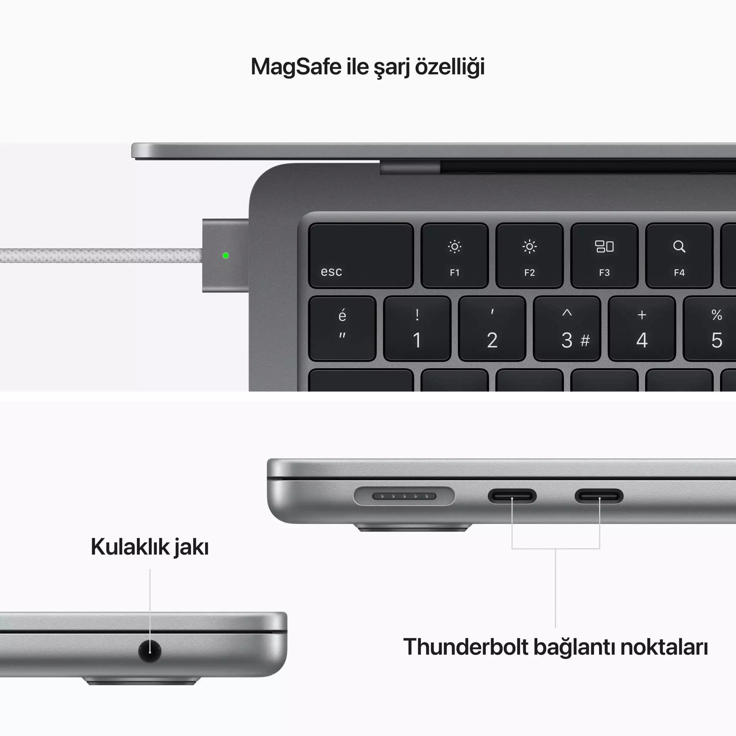 MacBook Air 13.6 inc M2 8CPU 10GPU 16GB 512GB Uzay Grisi Z15T000K6