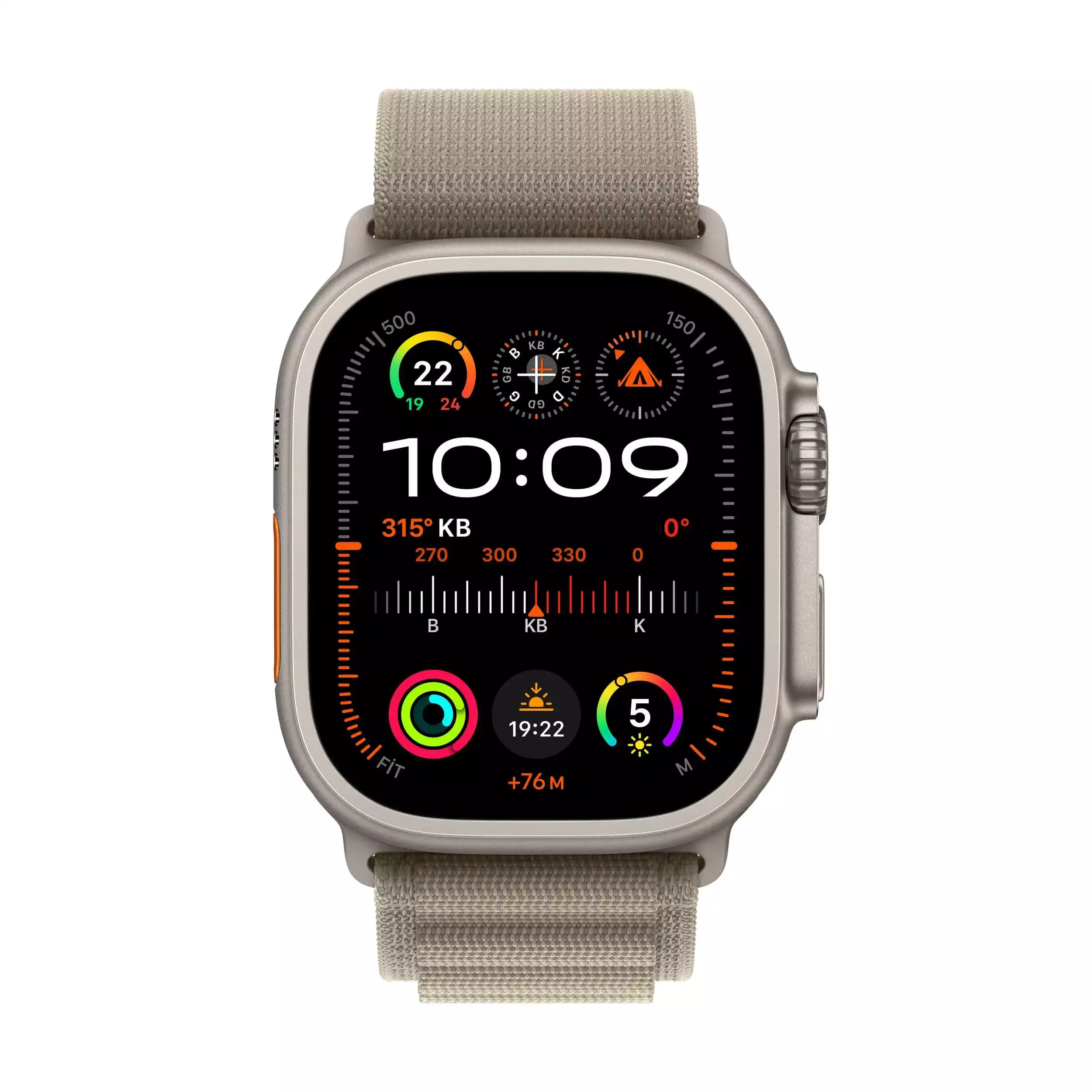 Apple Watch Ultra 2 GPS + Cellular 49mm Titanyum Kasa Klasik Zeytin Yeşili Alpine Loop M MREY3TU/A