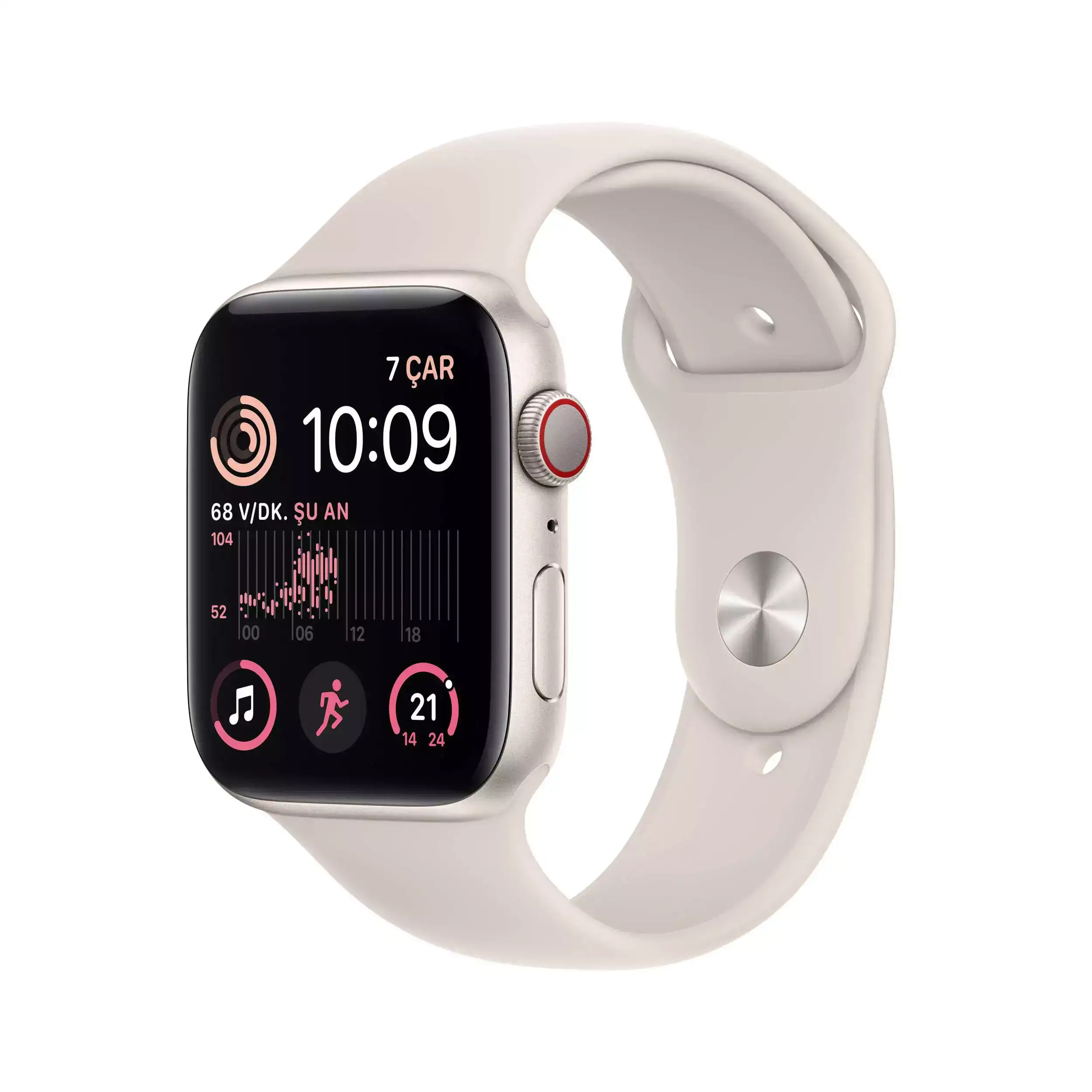 Apple Watch SE GPS + Cellular 44mm Yıldız Işığı Alüminyum Kasa - Yıldız Işığı Spor Kordon MNPT3TU/A
