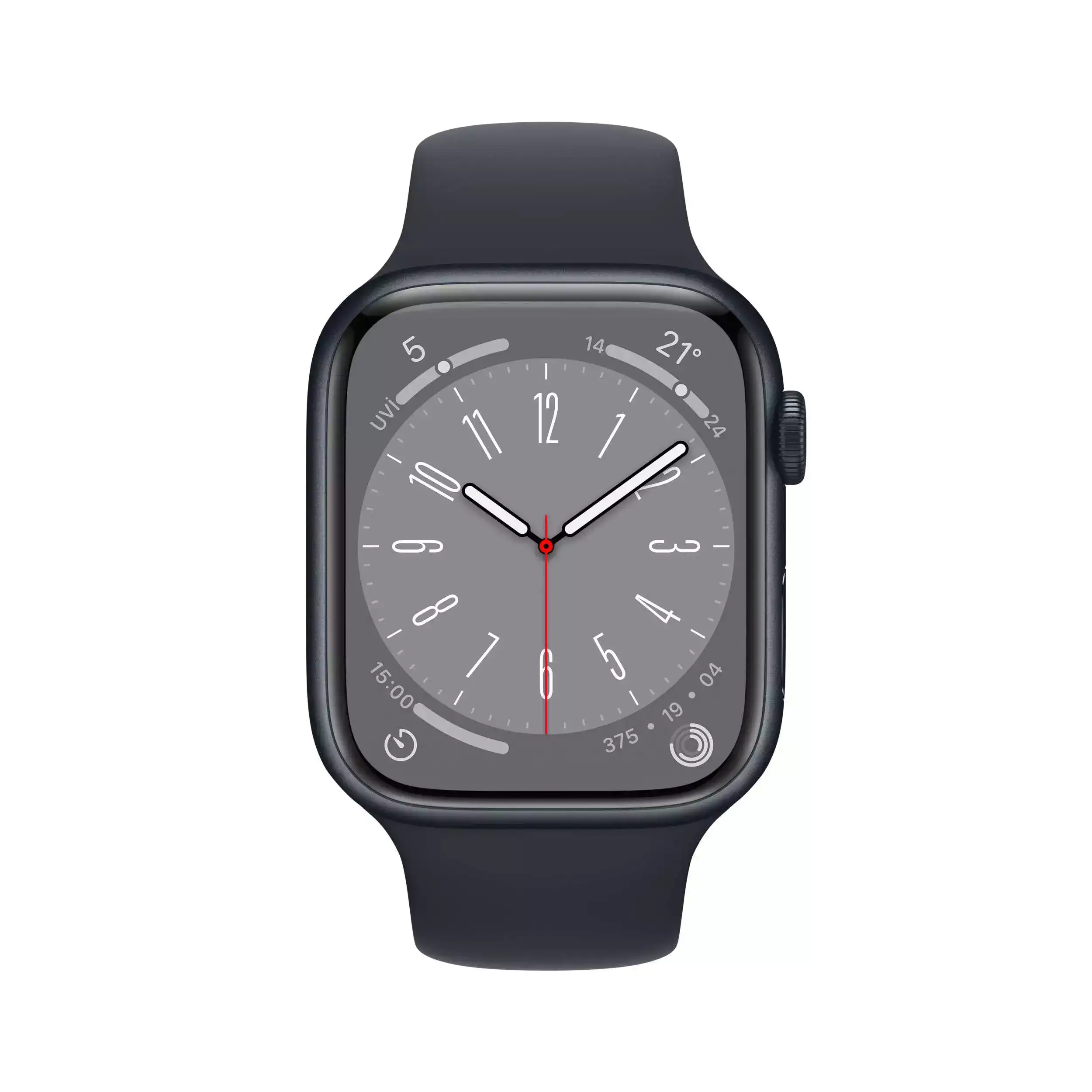 Apple Watch Series 8 GPS 45mm Gece Yarısı Alüminyum Kasa - Gece Yarısı Spor Kordon MNP13TU/A