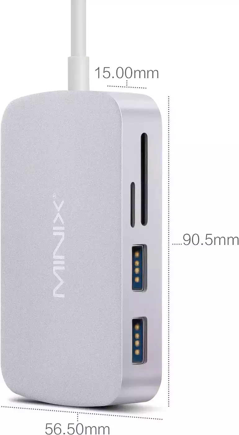 Minix USB-C 7 in 1 Multiport Adaptör Gümüş MINIX NEO-C-GSI