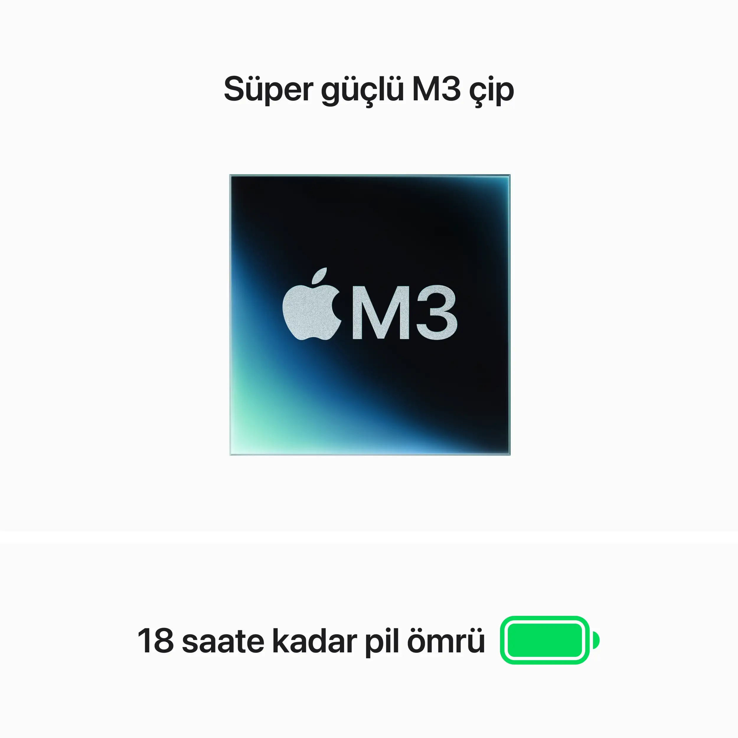 MacBook Air 15 inc M3 8CPU 10GPU 8GB 256GB Gece Yarısı MRYU3TU/A