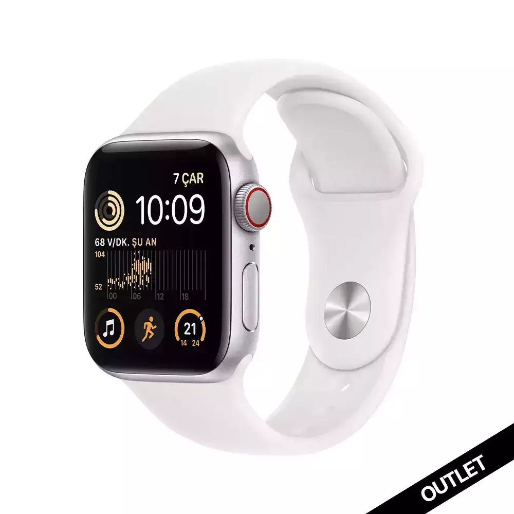 Apple Watch SE GPS + Cellular 40mm Gümüş Alüminyum Kasa - Beyaz Spor Kordon MNPP3TU/A-Teşhir