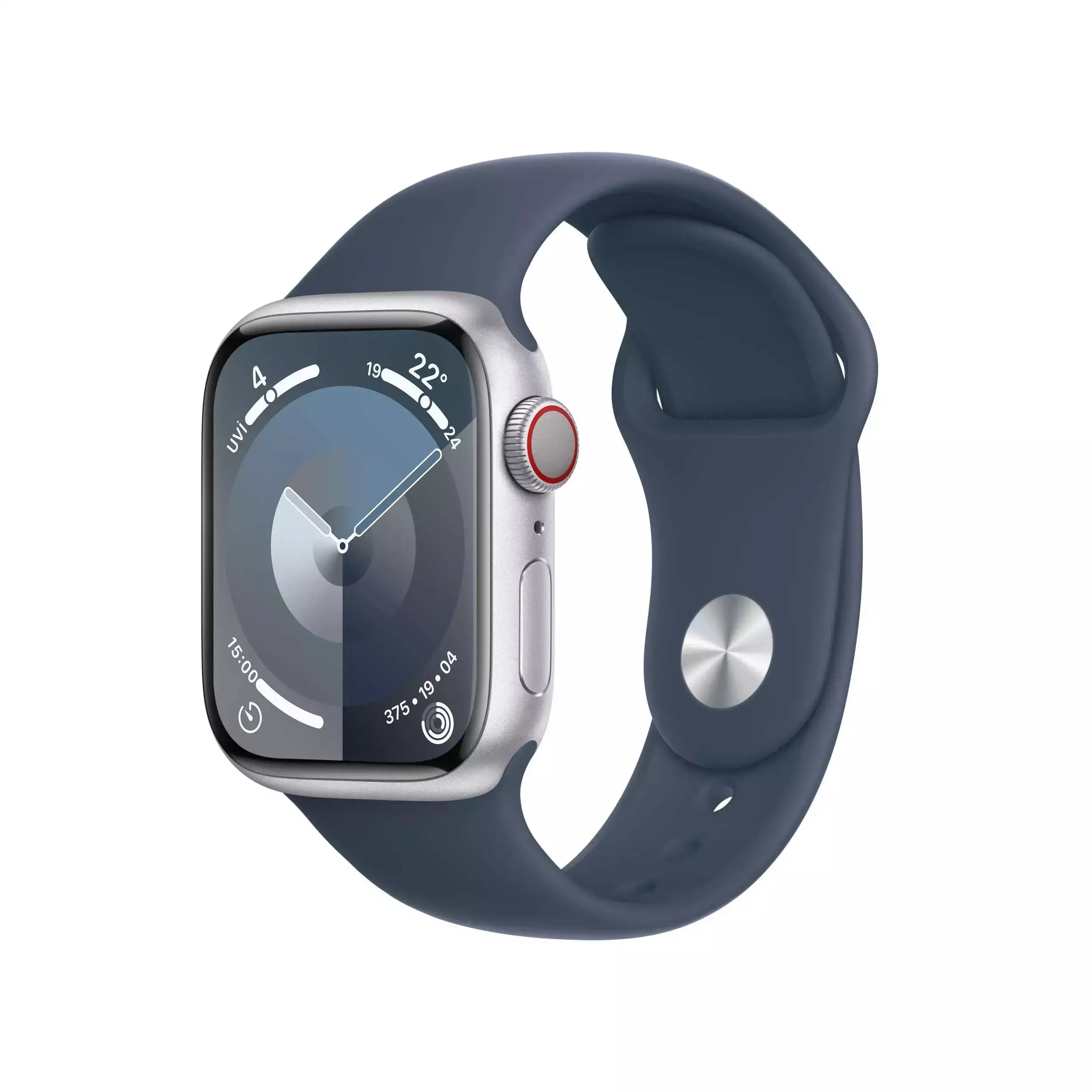 Apple Watch Series 9 GPS + Cellular 41mm Gümüş Alüminyum Kasa Fırtına Mavisi Spor Kordon M/L MRHW3TU/A