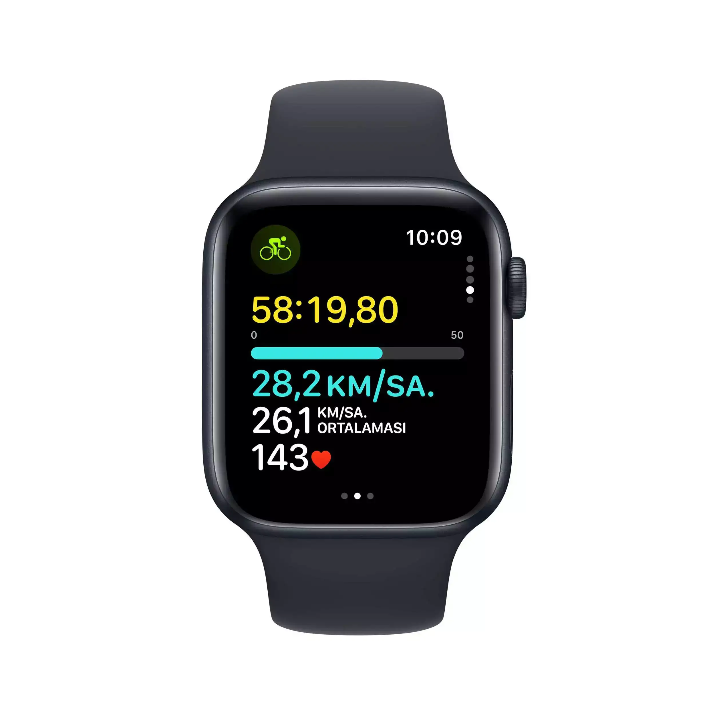 Apple Watch SE GPS + Cellular 44mm Gece Yarısı Alüminyum Kasa Gece Yarısı Spor Kordon S/M MRH53TU/A