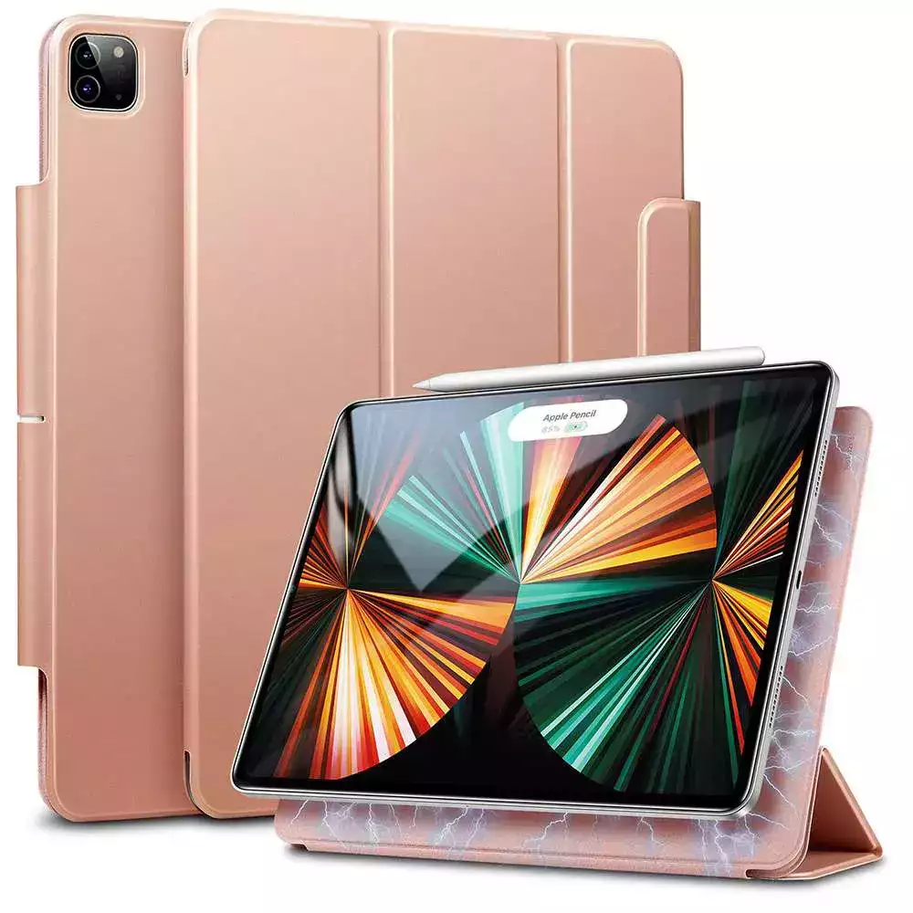 iPad Pro 12.9 (5.nesil) için ESR Pencil Bölmeli Manyetik Kılıf Rose Gold 4894240108826