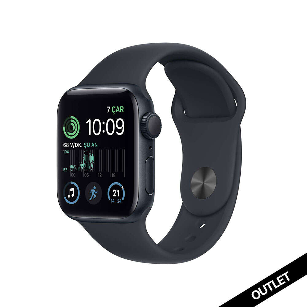 Apple Watch SE GPS 40mm Gece Yarısı Alüminyum Kasa - Gece Yarısı Spor Kordon MNJT3TU/A-Teşhir