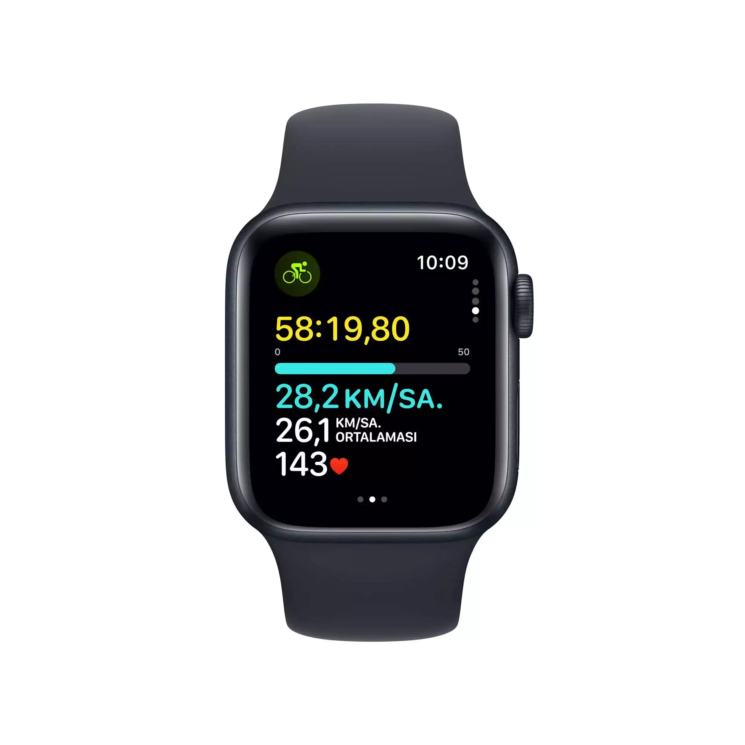 Apple Watch SE GPS + Cellular 40mm Gece Yarısı Alüminyum Kasa Gece Yarısı Spor Kordon M/L MRGA3TU/A
