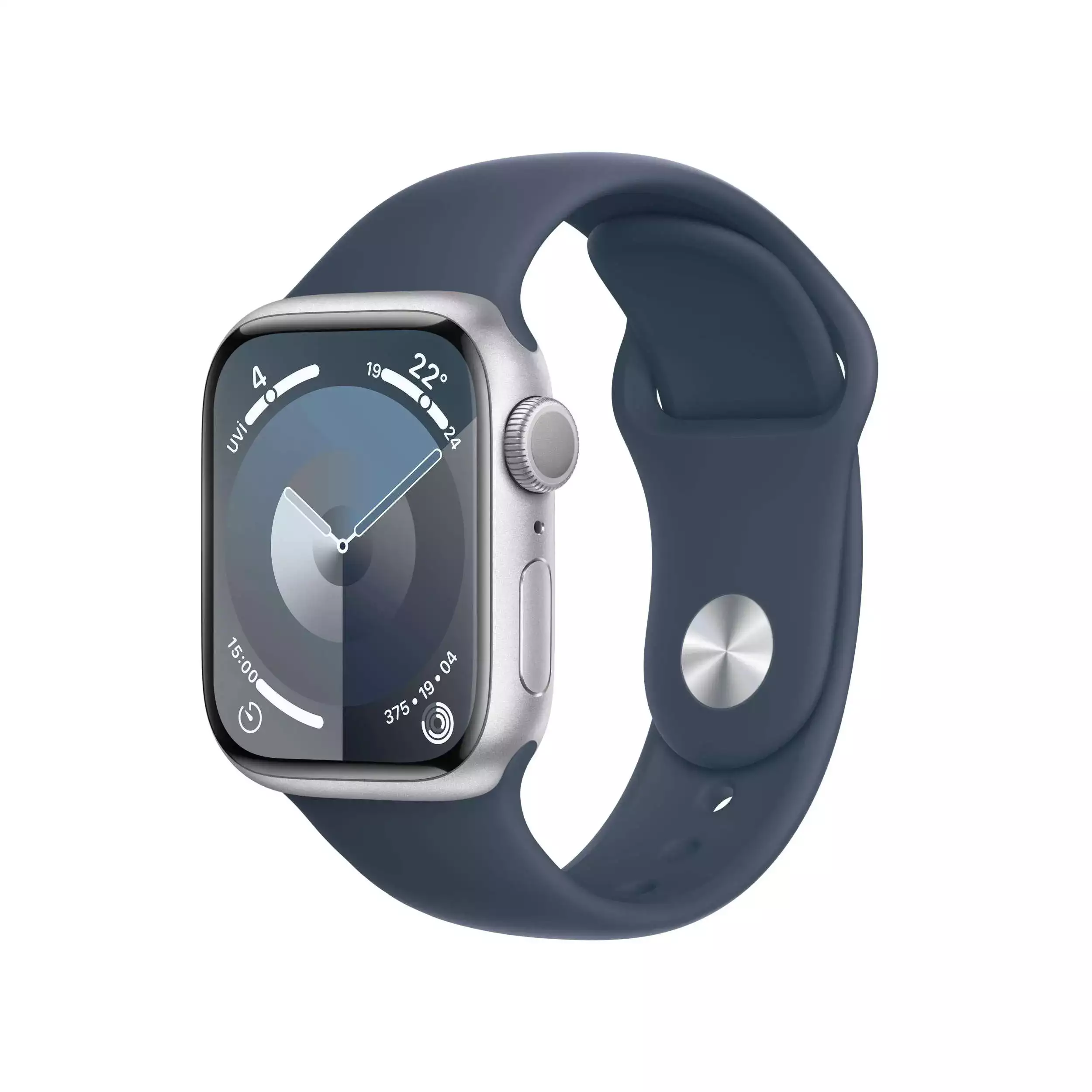 Apple Watch Series 9 GPS 41mm Gümüş Alüminyum Kasa Fırtına Mavisi Spor Kordon S/M MR903TU/A