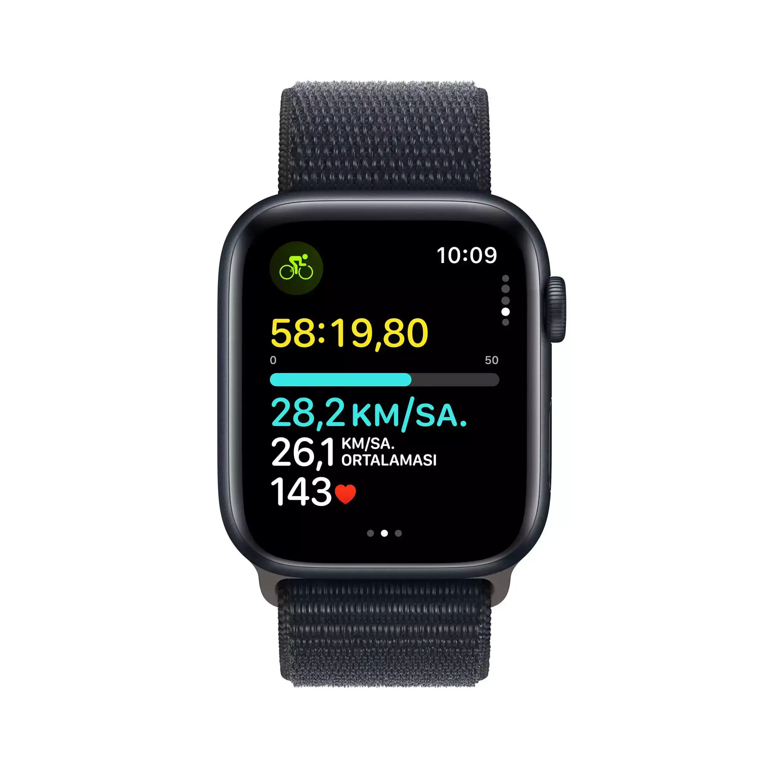 Apple Watch SE GPS 44mm Gece Yarısı Alüminyum Kasa Gece Yarısı Spor Loop MREA3TU/A