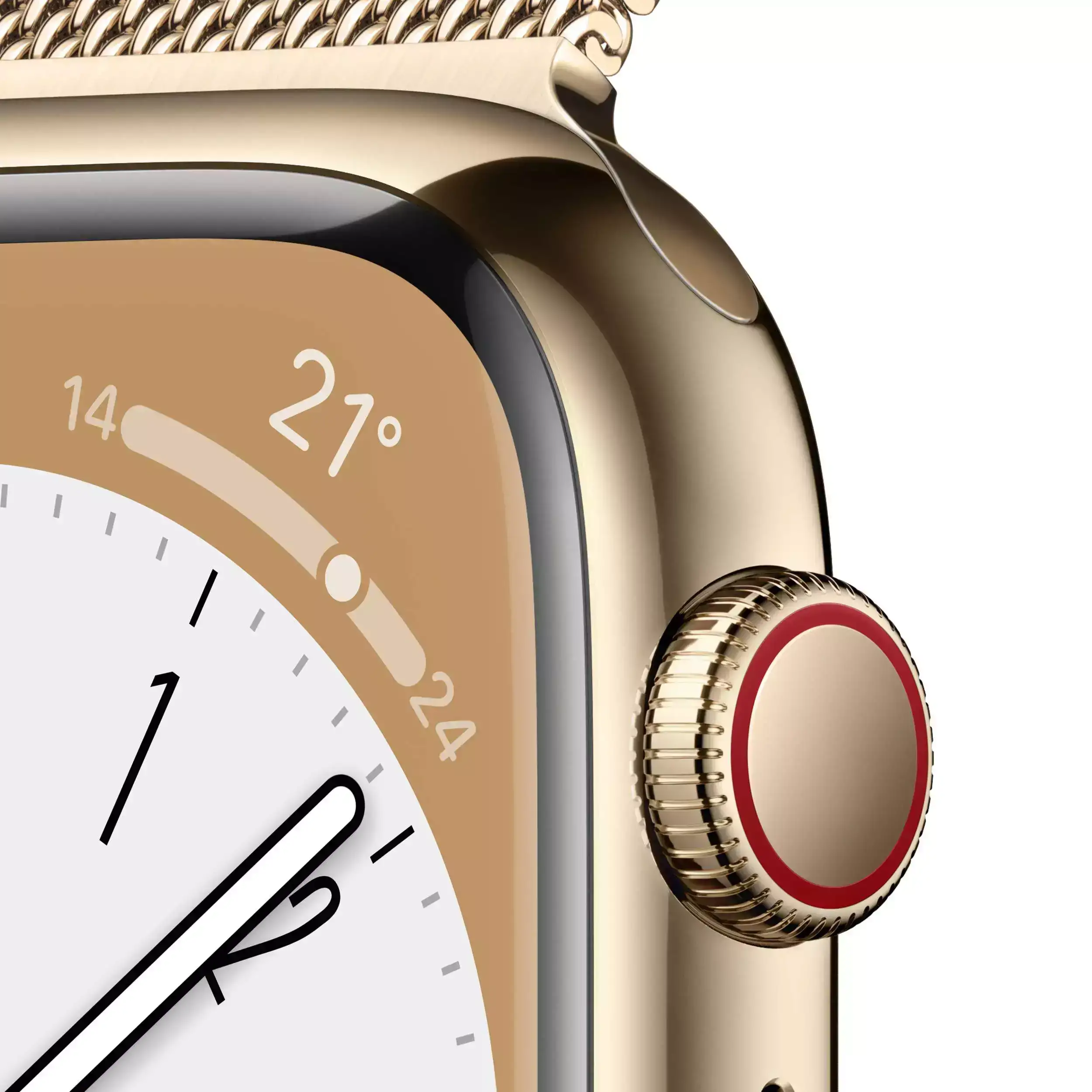 Apple Watch Series 8 GPS + Cellular 45mm Altın Paslanmaz Çelik Kasa - Altın Milanese Loop MNKQ3TU/A