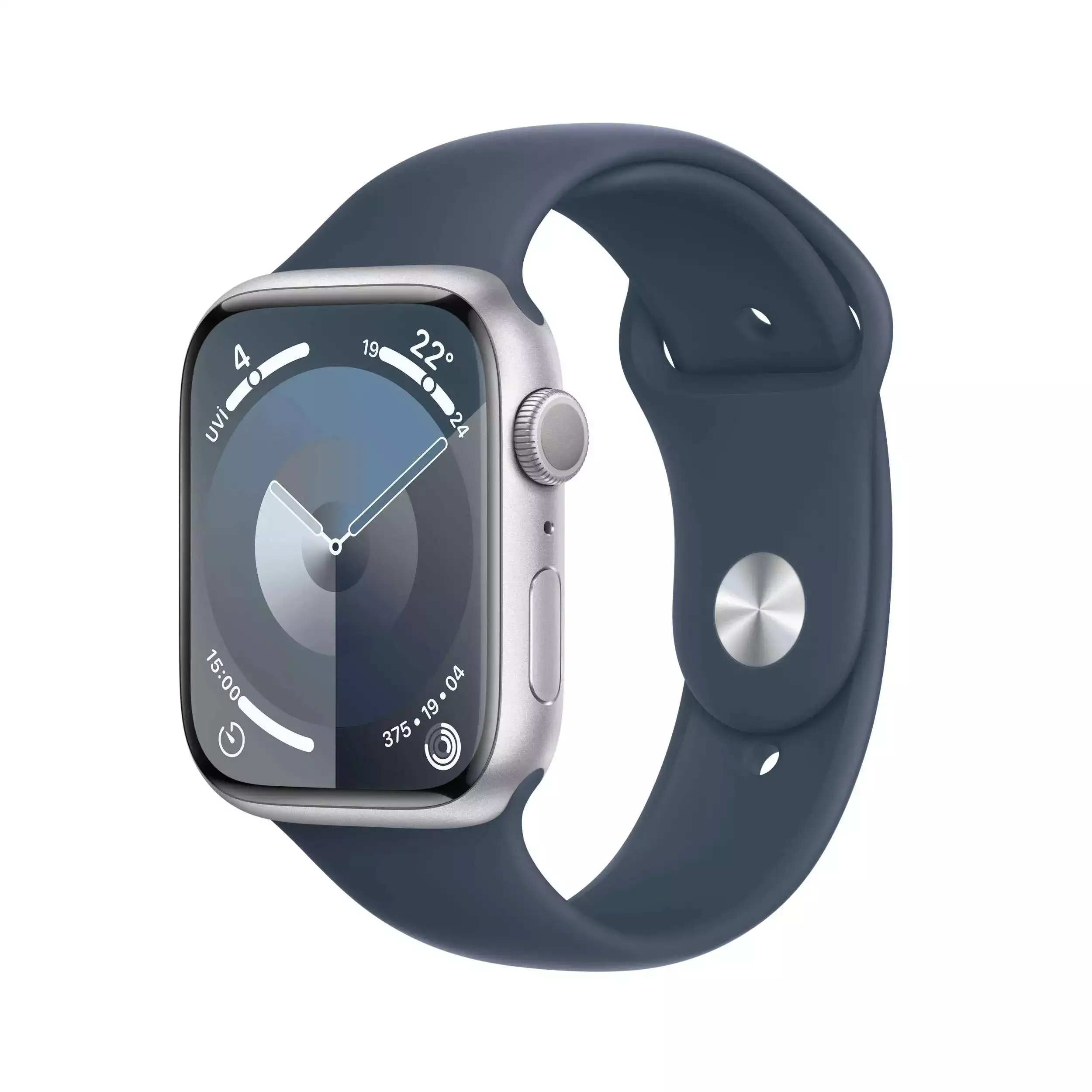 Apple Watch Series 9 GPS 45mm Gümüş Alüminyum Kasa Fırtına Mavisi Spor Kordon S/M MR9D3TU/A