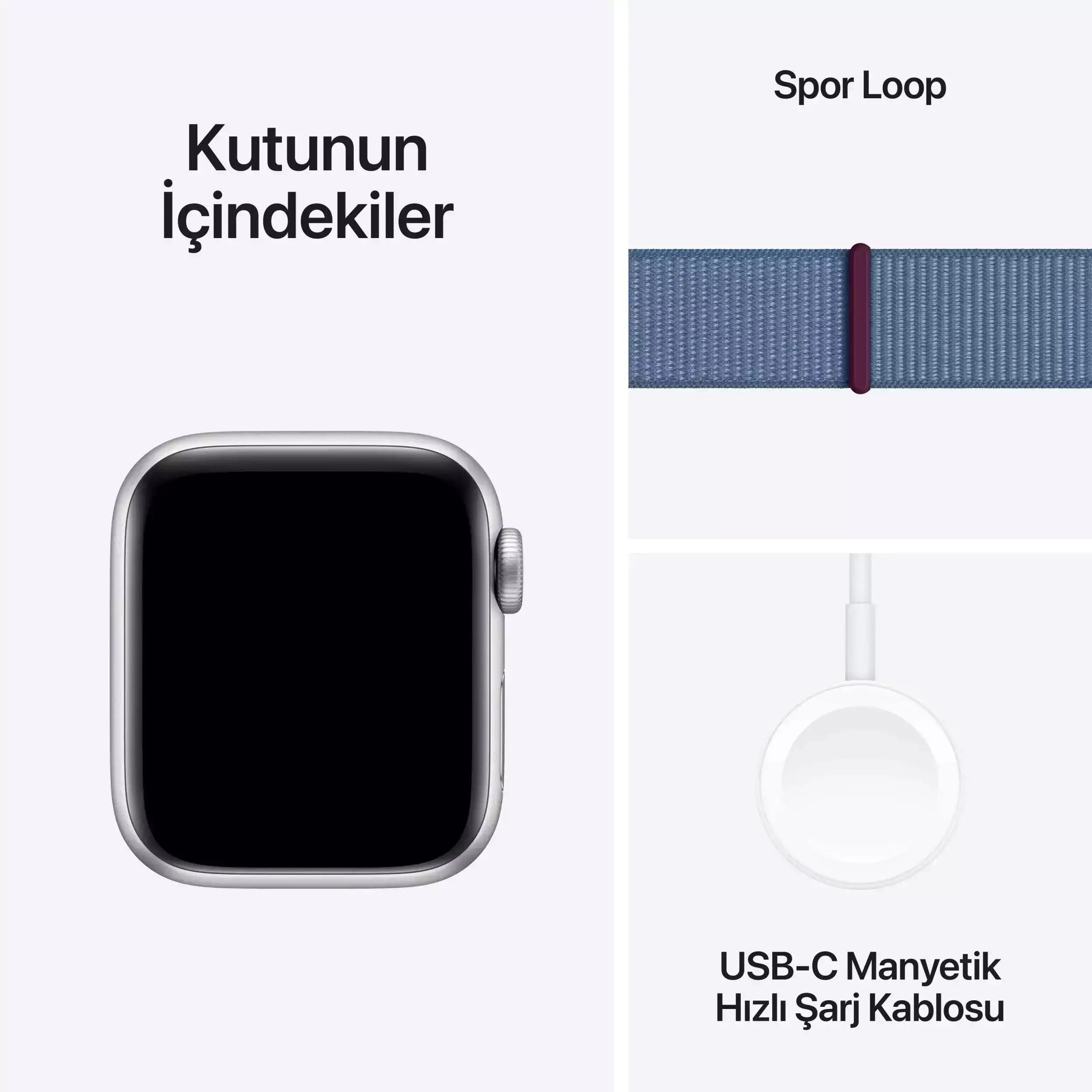 Apple Watch SE GPS + Cellular 40mm Gümüş Alüminyum Kasa Buz Mavisi Spor Loop MRGQ3TU/A