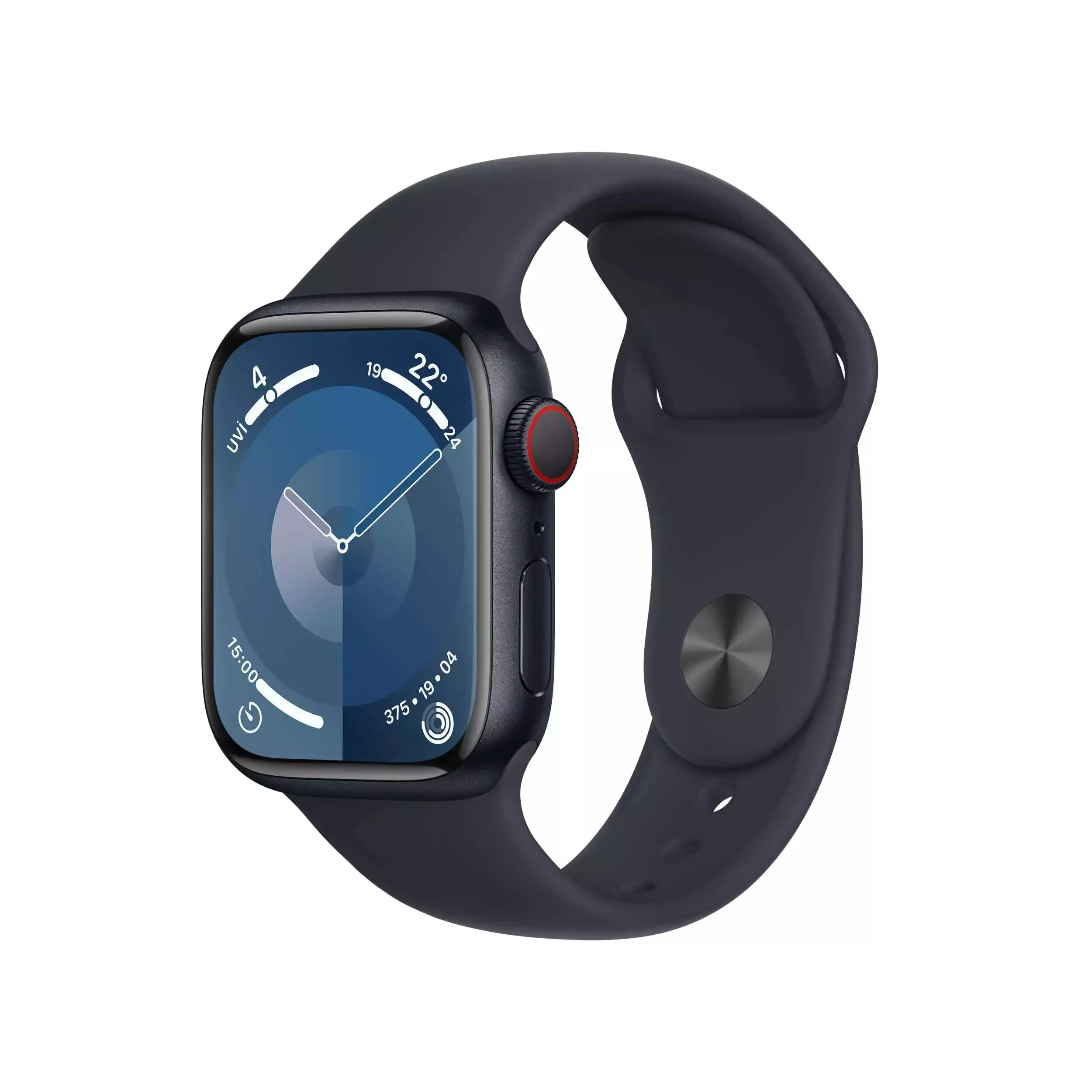 Apple Watch Series 9 GPS + Cellular 41mm Gece Yarısı Alüminyum Kasa Gece Yarısı Spor Kordon M/L MRHT3TU/A
