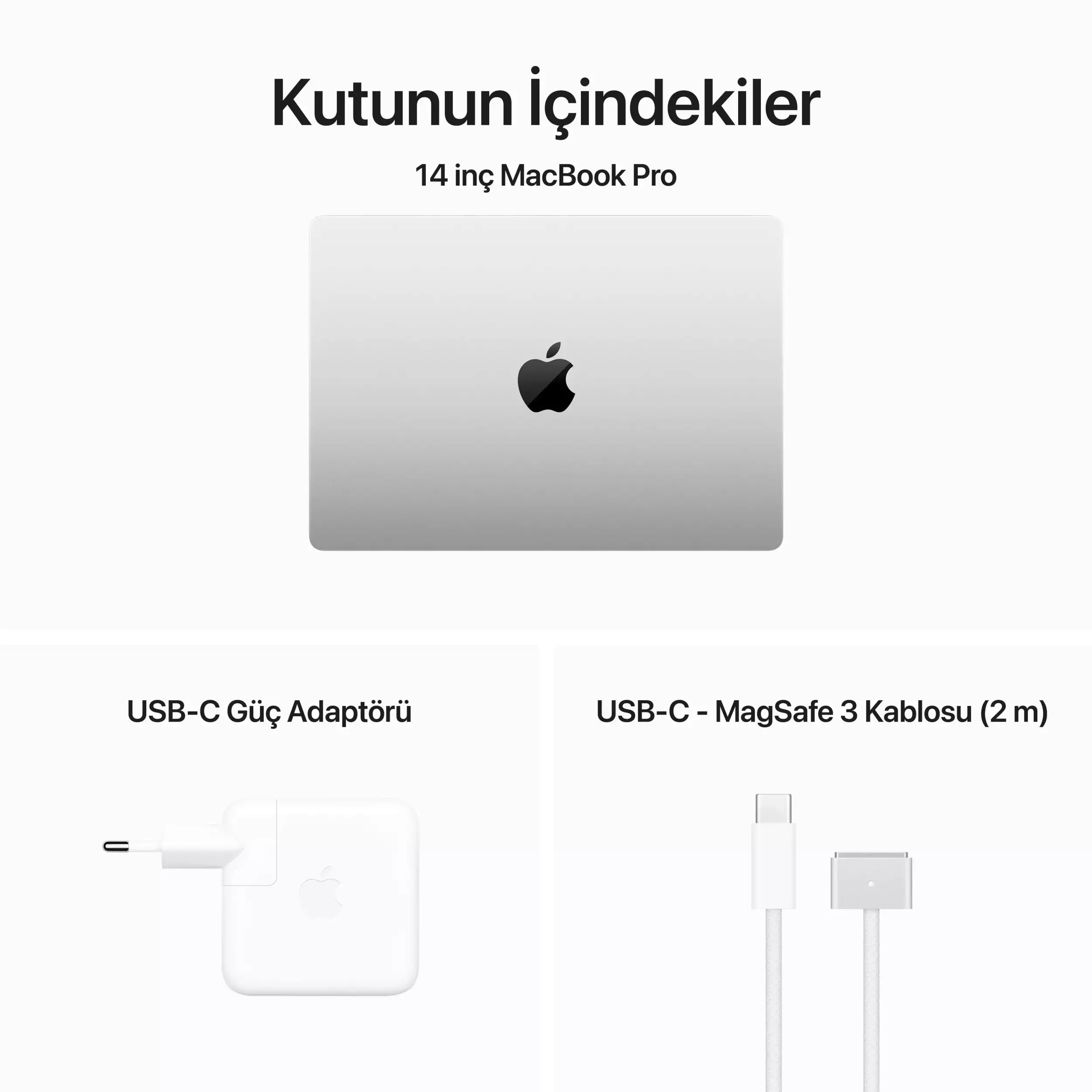 MacBook Pro 14 inc M3 8CPU 10GPU 8GB 1TB Gümüş MR7K3TU/A