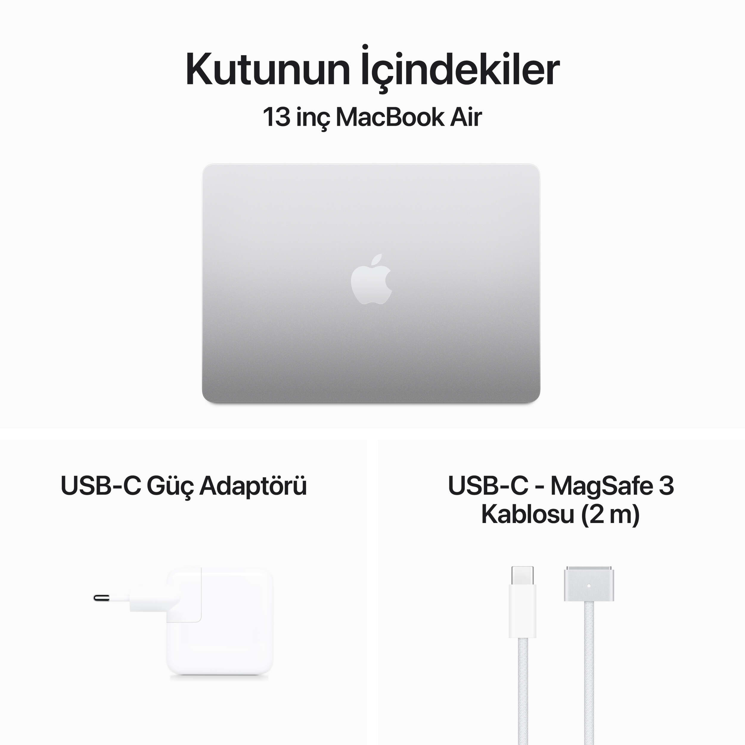 MacBook Air 13.6 inc M3 8CPU 10GPU 8GB 512GB Gümüş MRXR3TU/A