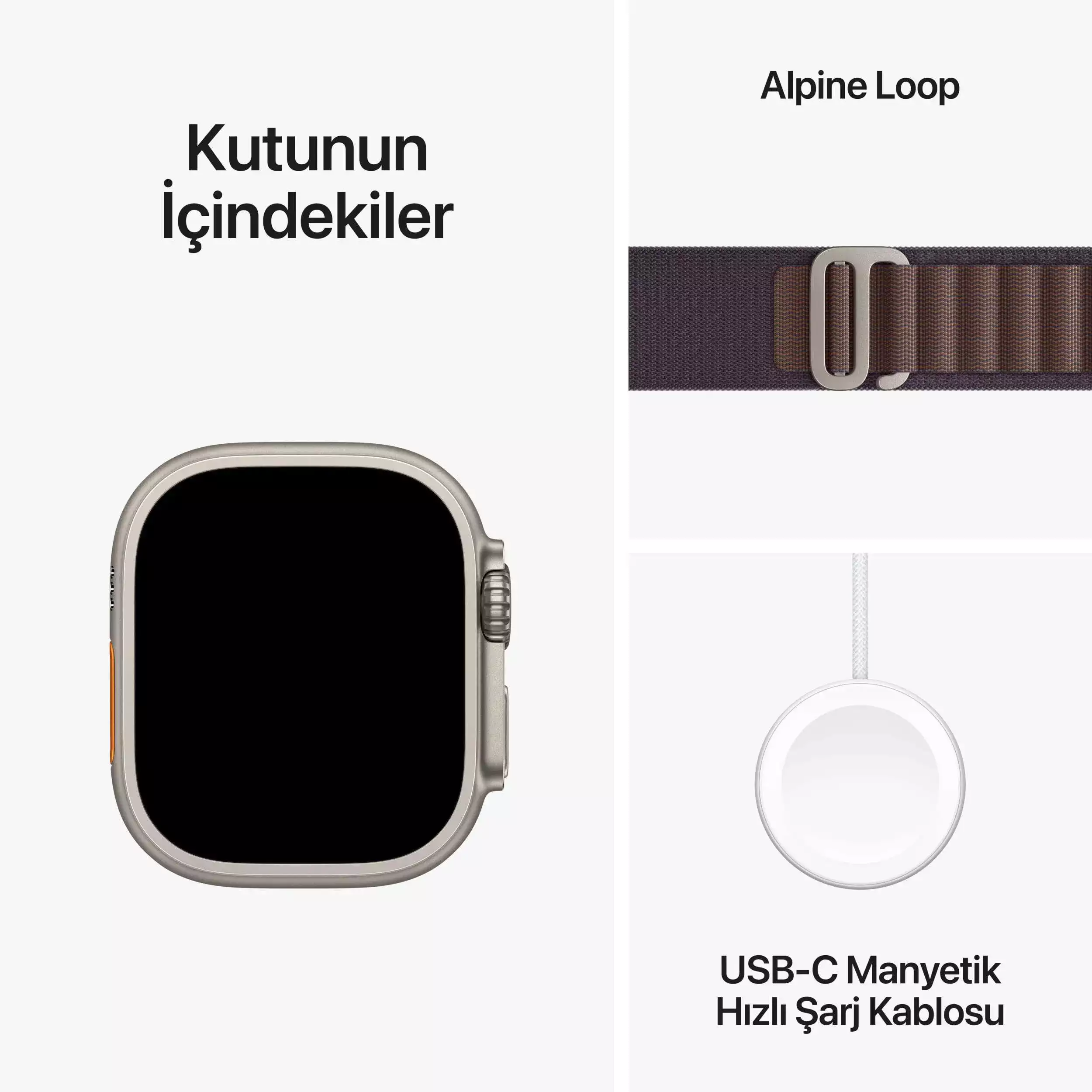 Apple Watch Ultra 2 GPS + Cellular 49mm Titanyum Kasa Indigo Alpine Loop S MRER3TU/A