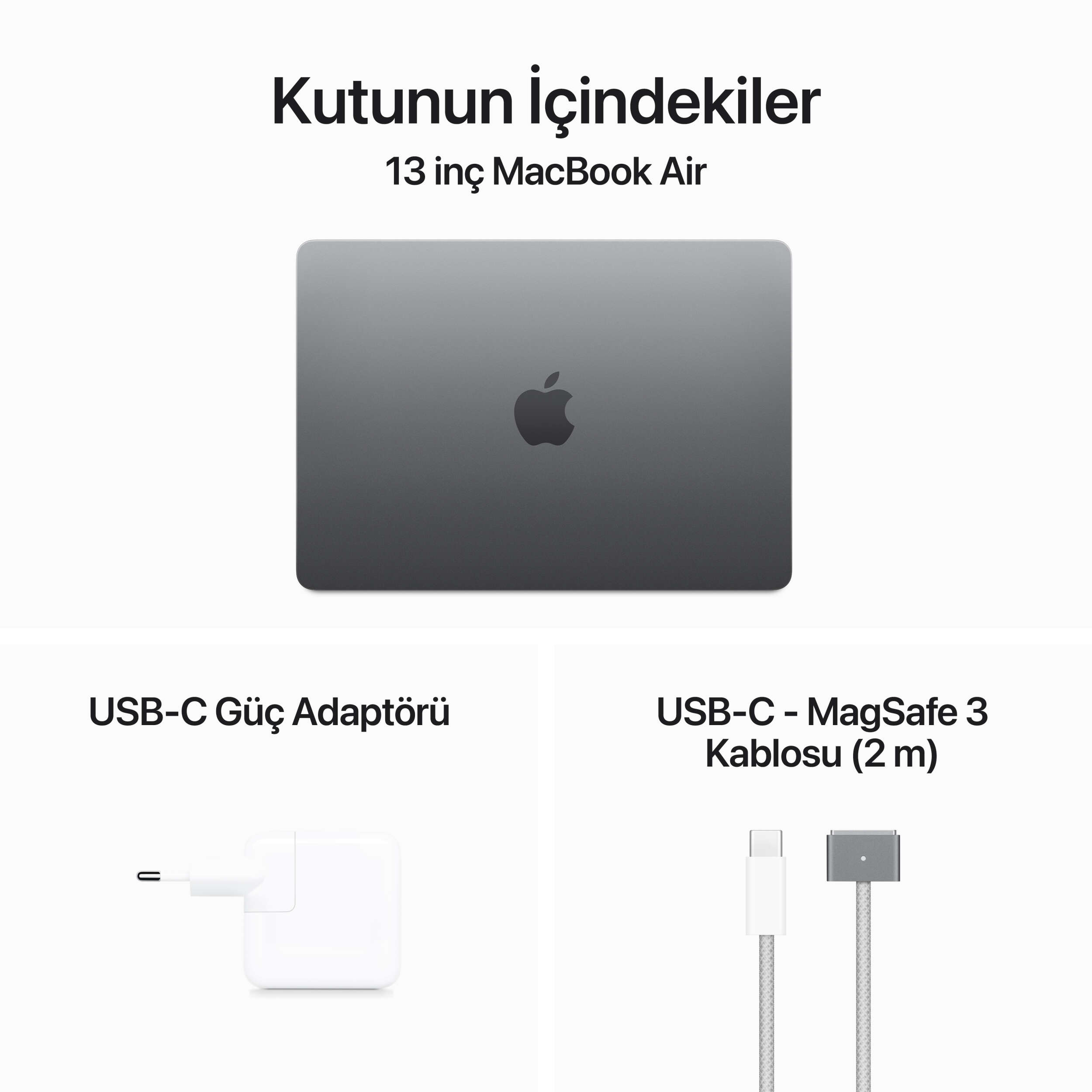MacBook Air 13.6 inc M3 8CPU 10GPU 16GB 256GB Uzay Grisi Z1B6001DA