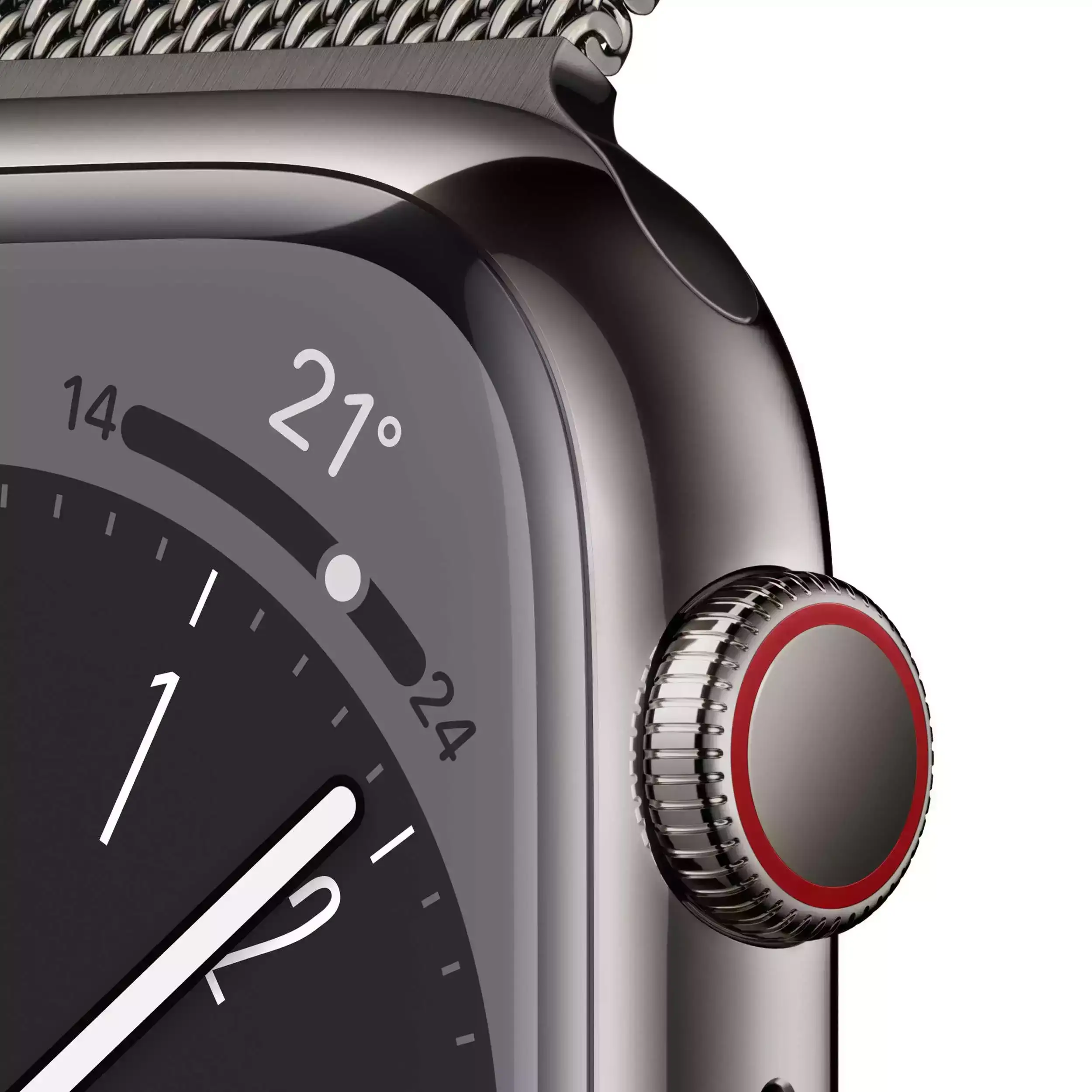 Apple Watch Series 8 GPS + Cellular 45mm Grafit Paslanmaz Çelik Kasa - Grafit Milanese Loop MNKX3TU/A-Teşhir