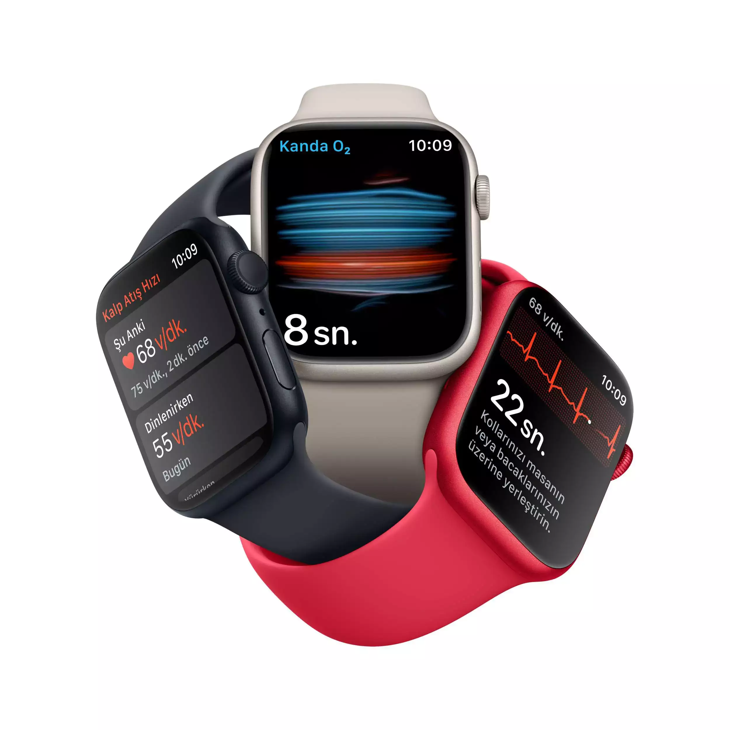 Apple Watch Series 8 GPS 45mm Yıldız Işığı Alüminyum Kasa - Yıldız Işığı Spor Kordon MNP23TU/A