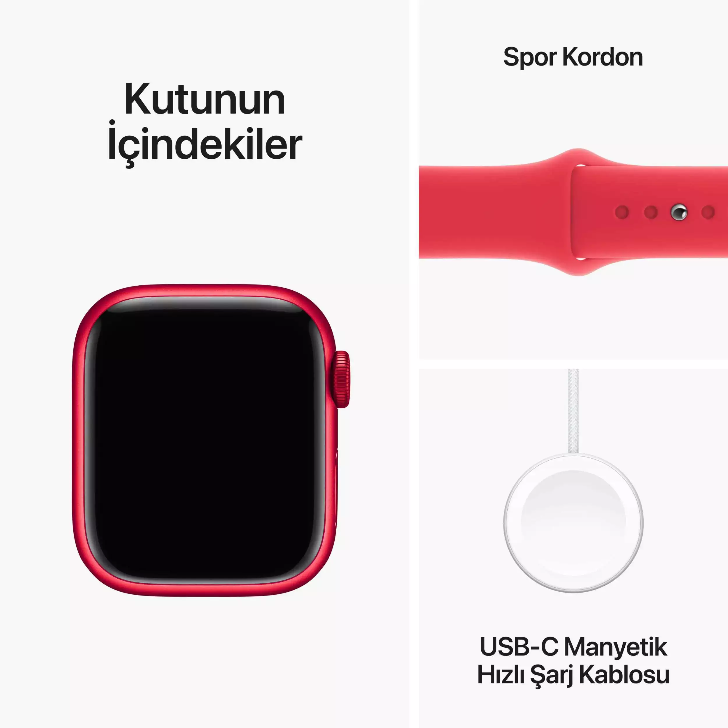 Apple Watch Series 9 GPS 41mm PRODUCT(RED) Alüminyum Kasa (PRODUCT)RED Spor Kordon M/L MRXH3TU/A