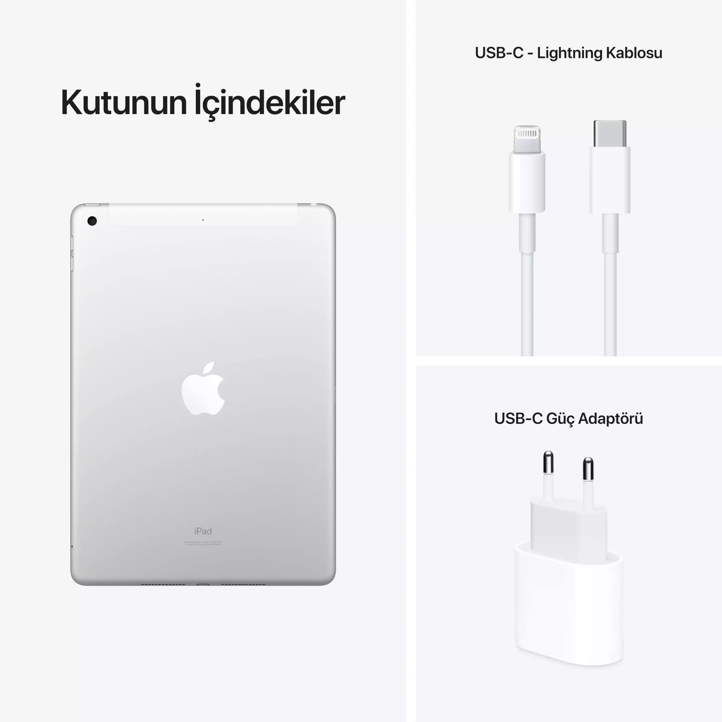 iPad 10.2 inç Wi-Fi + Cellular 256GB Gümüş MK4H3TU/A