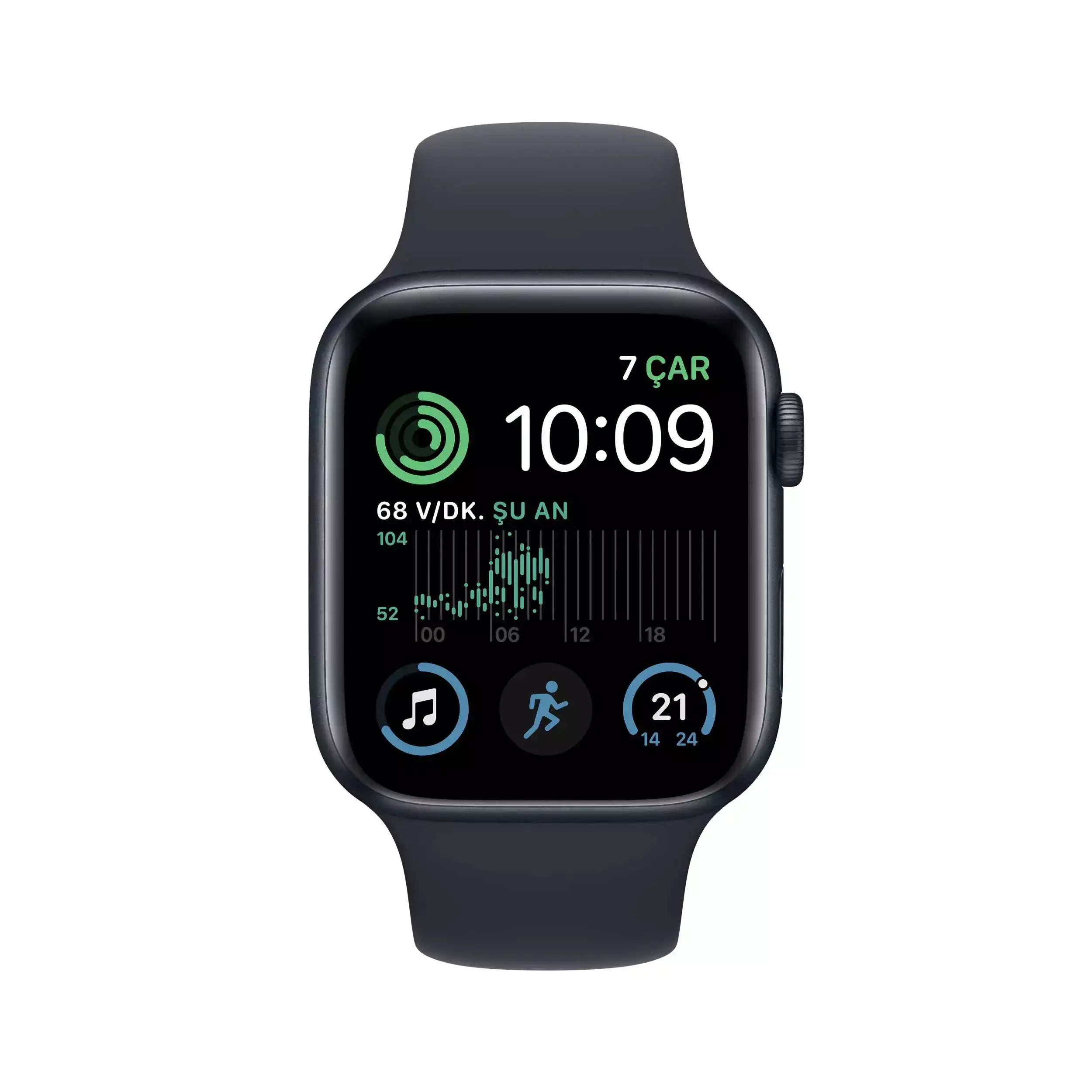 Apple Watch SE GPS + Cellular 44mm Gece Yarısı Alüminyum Kasa - Gece Yarısı Spor Kordon MNPY3TU/A