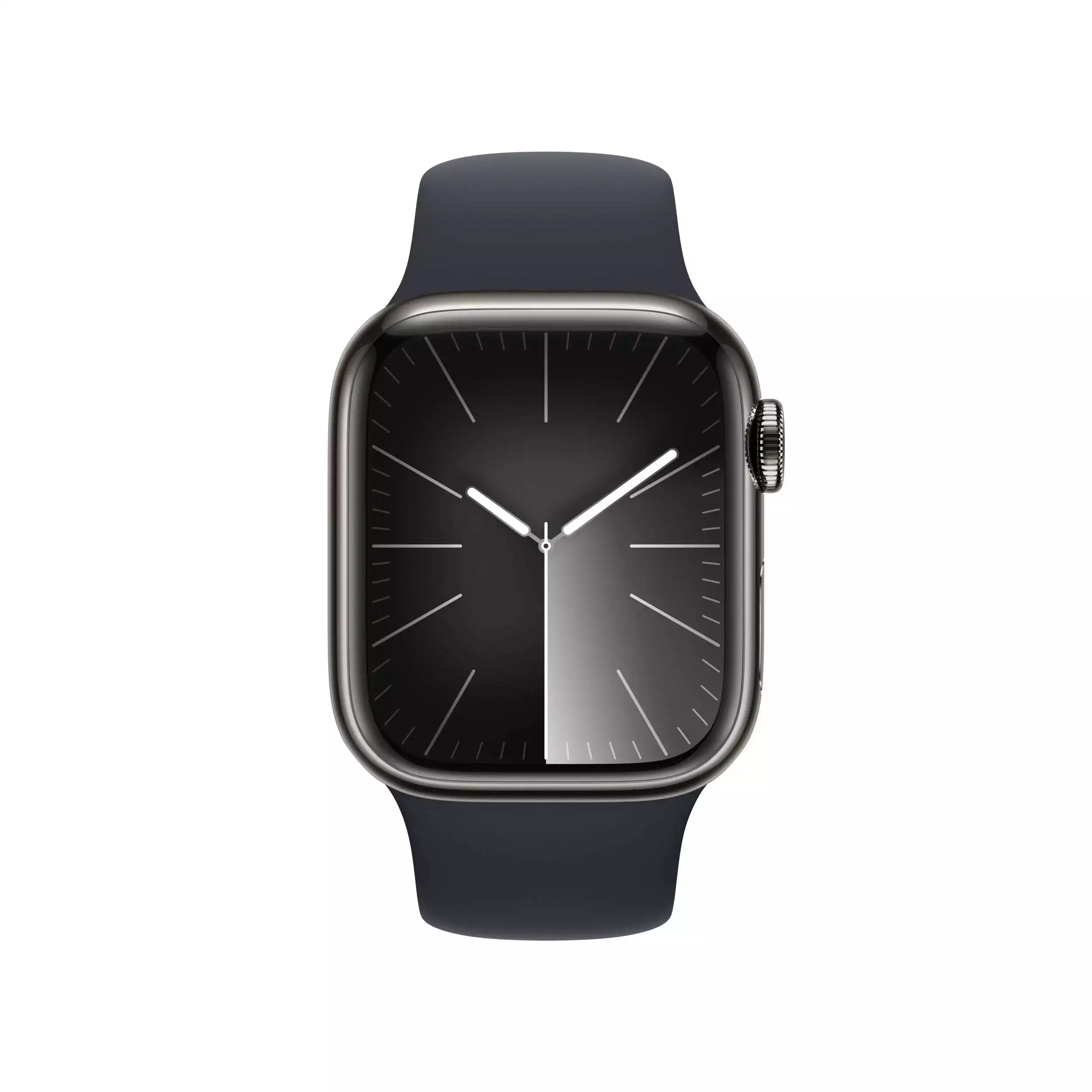 Apple Watch Series 9 GPS + Cellular 41mm Grafit Paslanmaz Çelik Kasa Gece Yarısı Spor Kordon M/L MRJ93TU/A