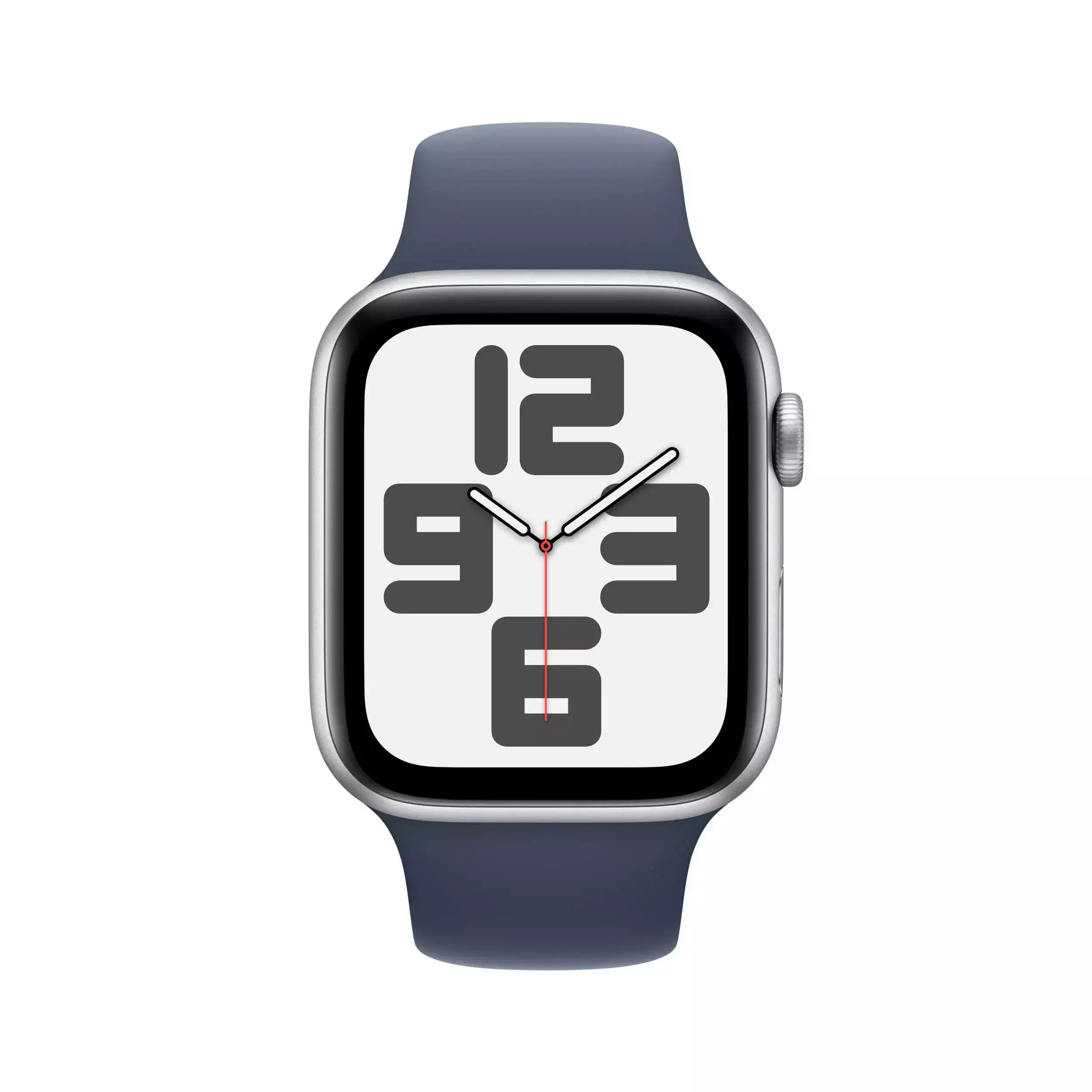 Apple Watch SE GPS 44mm Gümüş Alüminyum Kasa Fırtına Mavisi Spor Kordon M/L MREE3TU/A