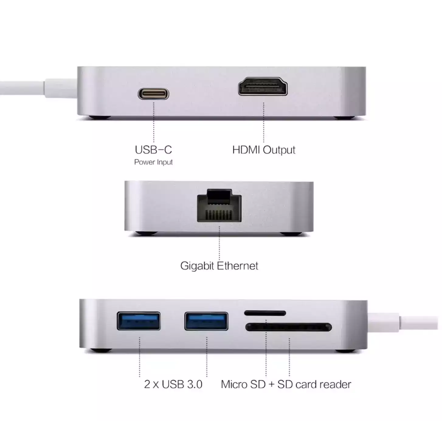 Minix USB-C 7 in 1 Multiport Adaptör Gümüş MINIX NEO-C-GSI