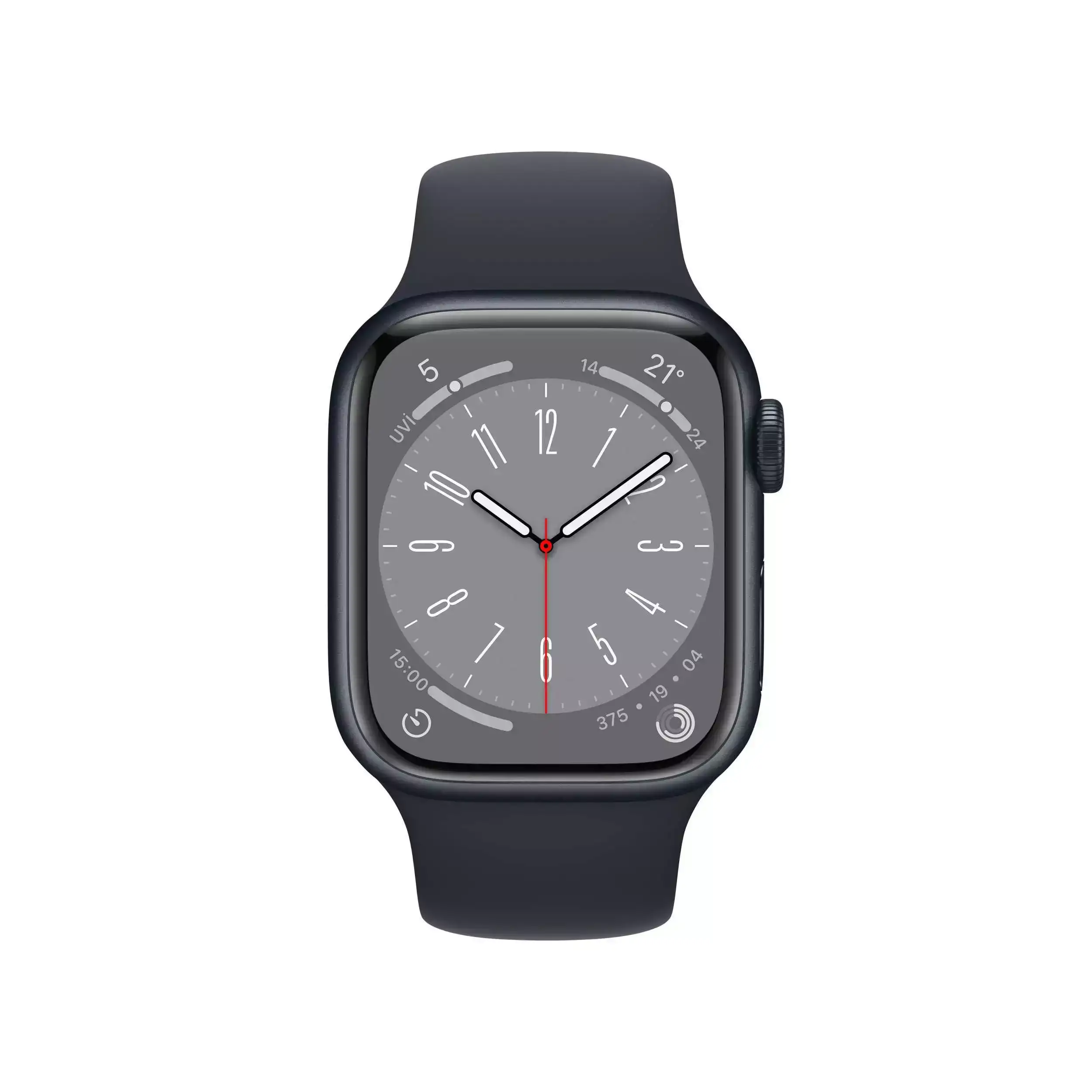 Apple Watch Series 8 GPS 41mm Gece Yarısı Alüminyum Kasa - Gece Yarısı Spor Kordon MNP53TU/A-Teşhir