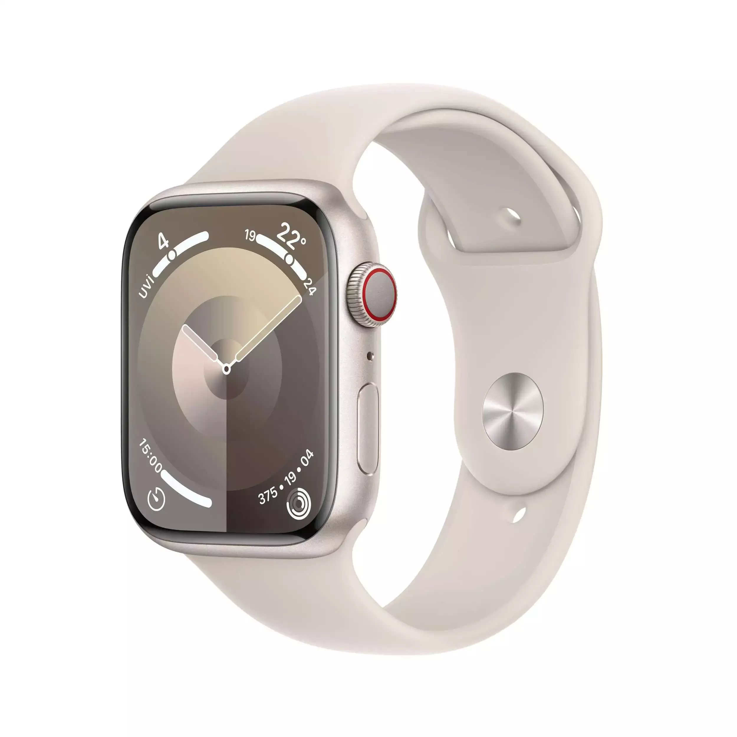 Apple Watch Series 9 GPS + Cellular 45mm Yıldız Işığı Alüminyum Kasa Yıldız Işığı Spor Kordon M/L MRM93TU/A