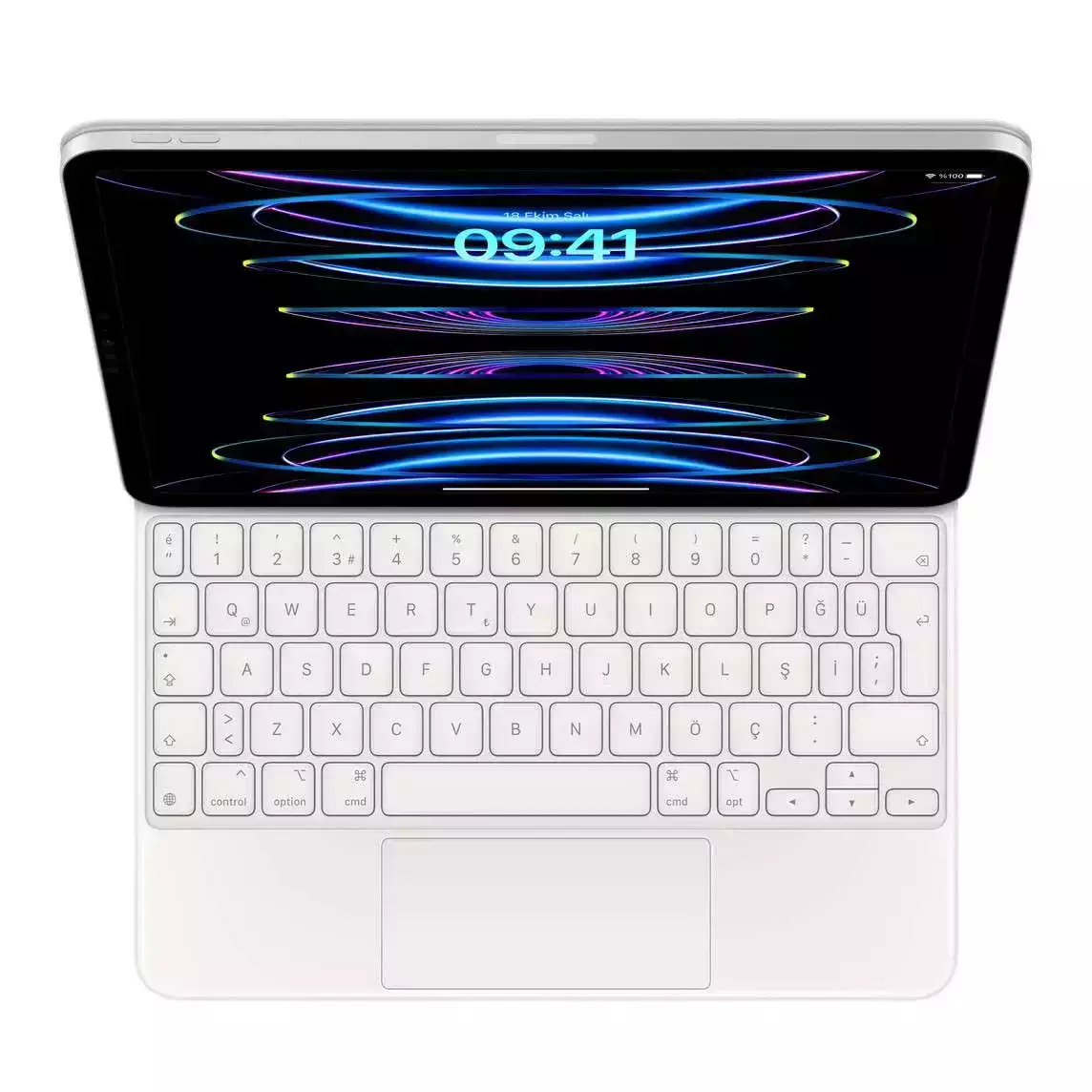 11 inç iPad Pro (4. nesil) ve iPad Air (5. nesil) için Magic Keyboard Türkçe Q Klavye Beyaz MJQJ3TQ/A