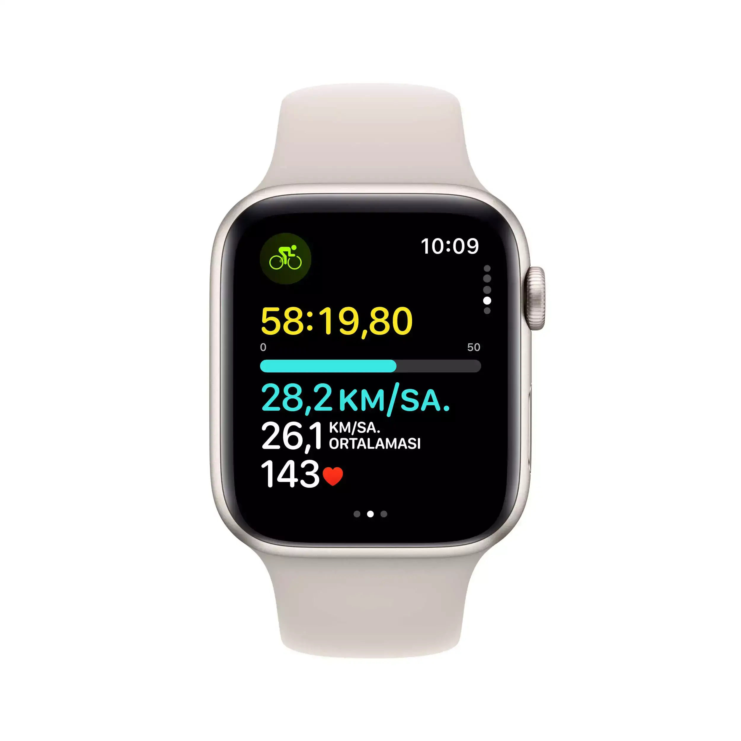 Apple Watch SE GPS + Cellular 44mm Yıldız Işığı Alüminyum Kasa Yıldız Işığı Spor Kordon S/M MRGU3TU/A
