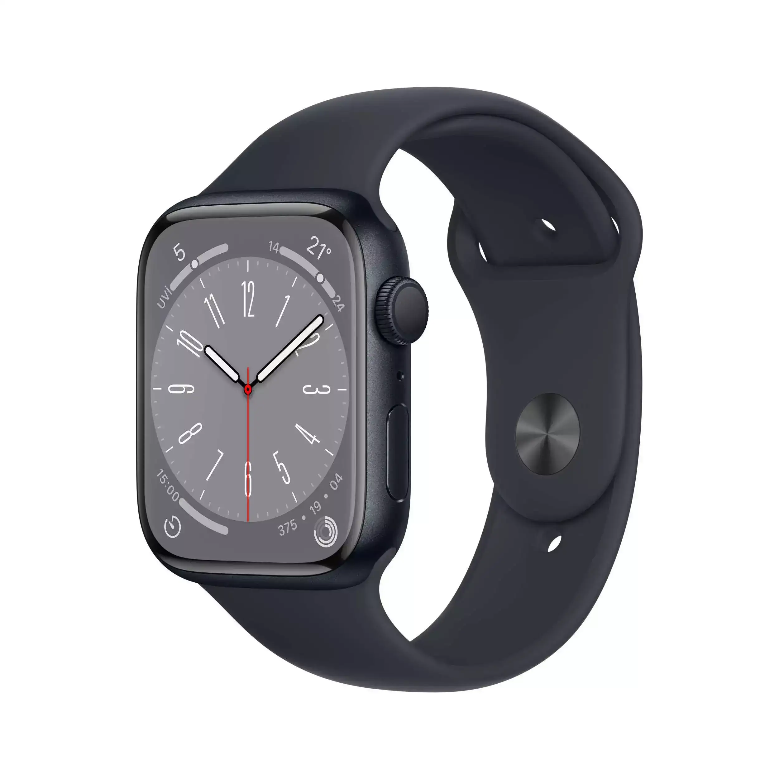 Apple Watch Series 8 GPS 45mm Gece Yarısı Alüminyum Kasa - Gece Yarısı Spor Kordon MNP13TU/A-Teşhir