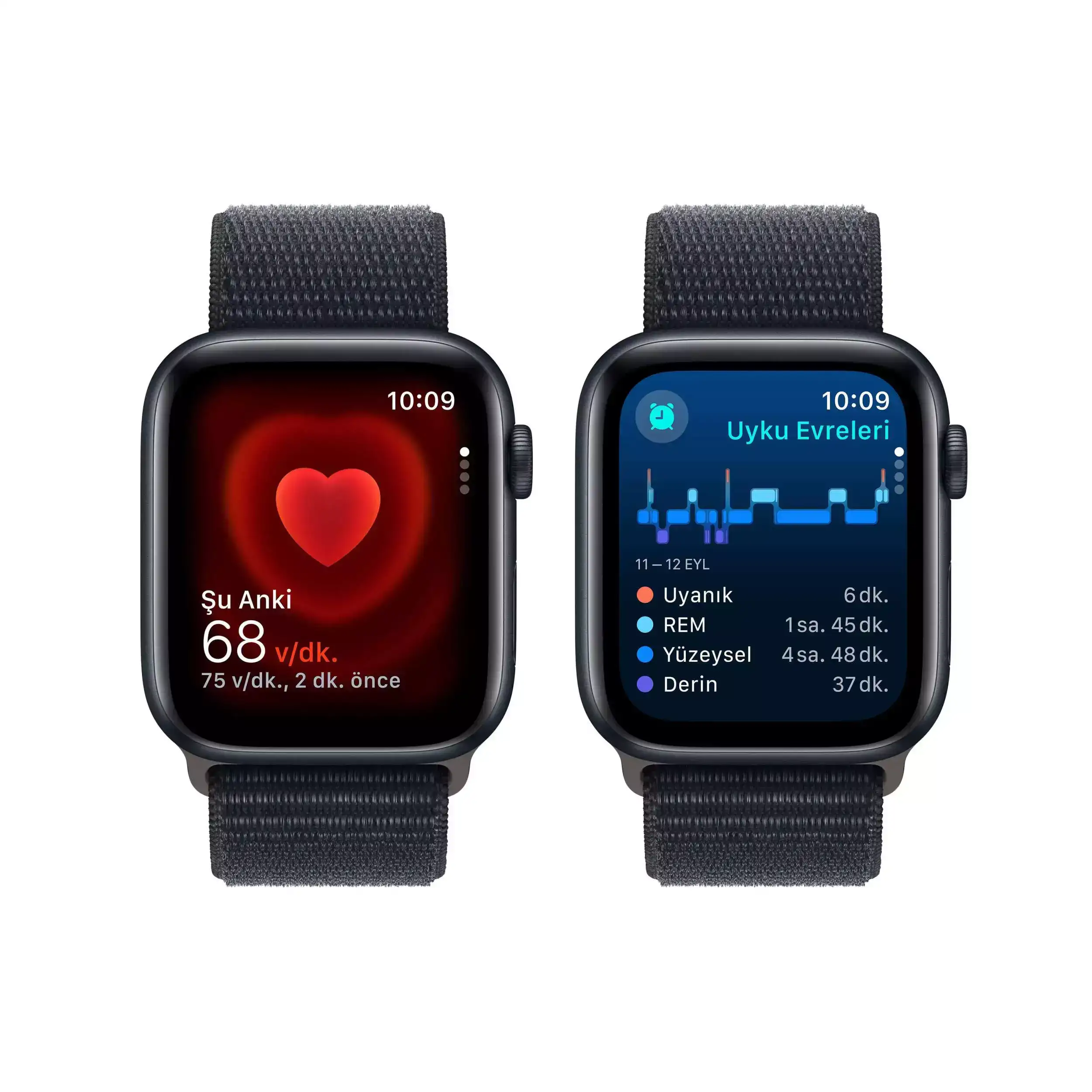 Apple Watch SE GPS + Cellular 44mm Gece Yarısı Alüminyum Kasa Gece Yarısı Spor Loop MRHC3TU/A