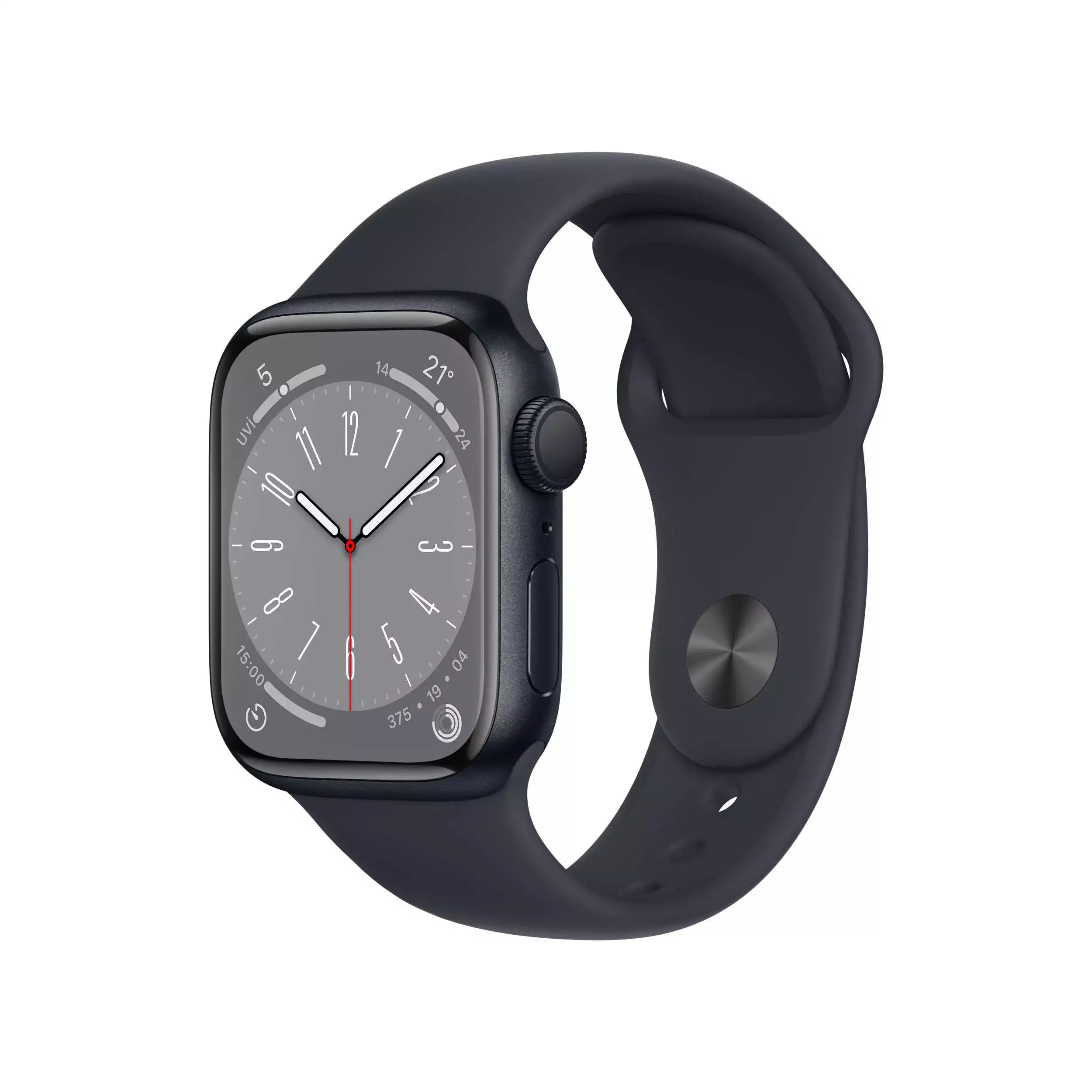 Apple Watch Series 8 GPS 41mm Gece Yarısı Alüminyum Kasa - Gece Yarısı Spor Kordon MNP53TU/A