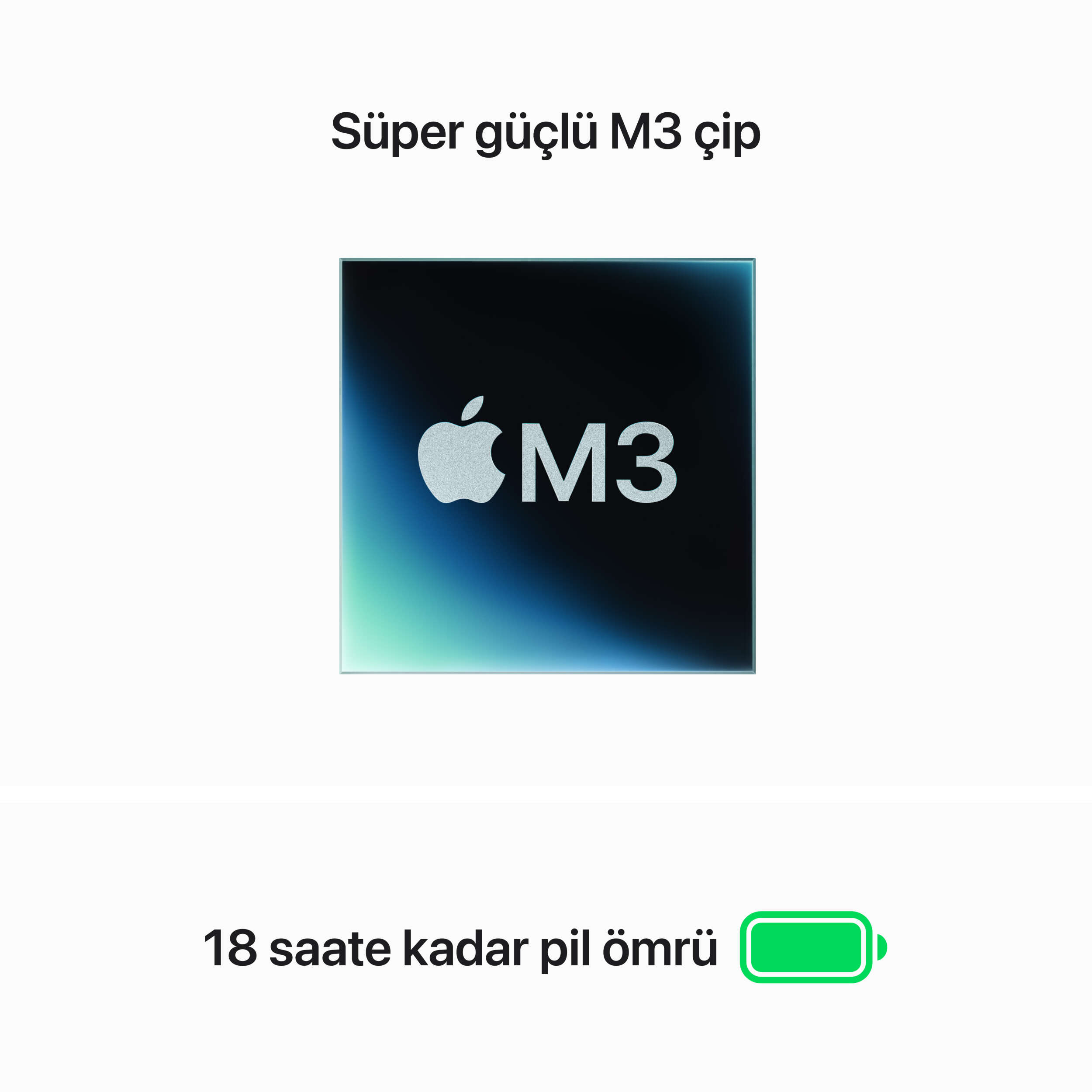 MacBook Air 13.6 inc M3 8CPU 10GPU 16GB 512GB Uzay Grisi MXCR3TU/A