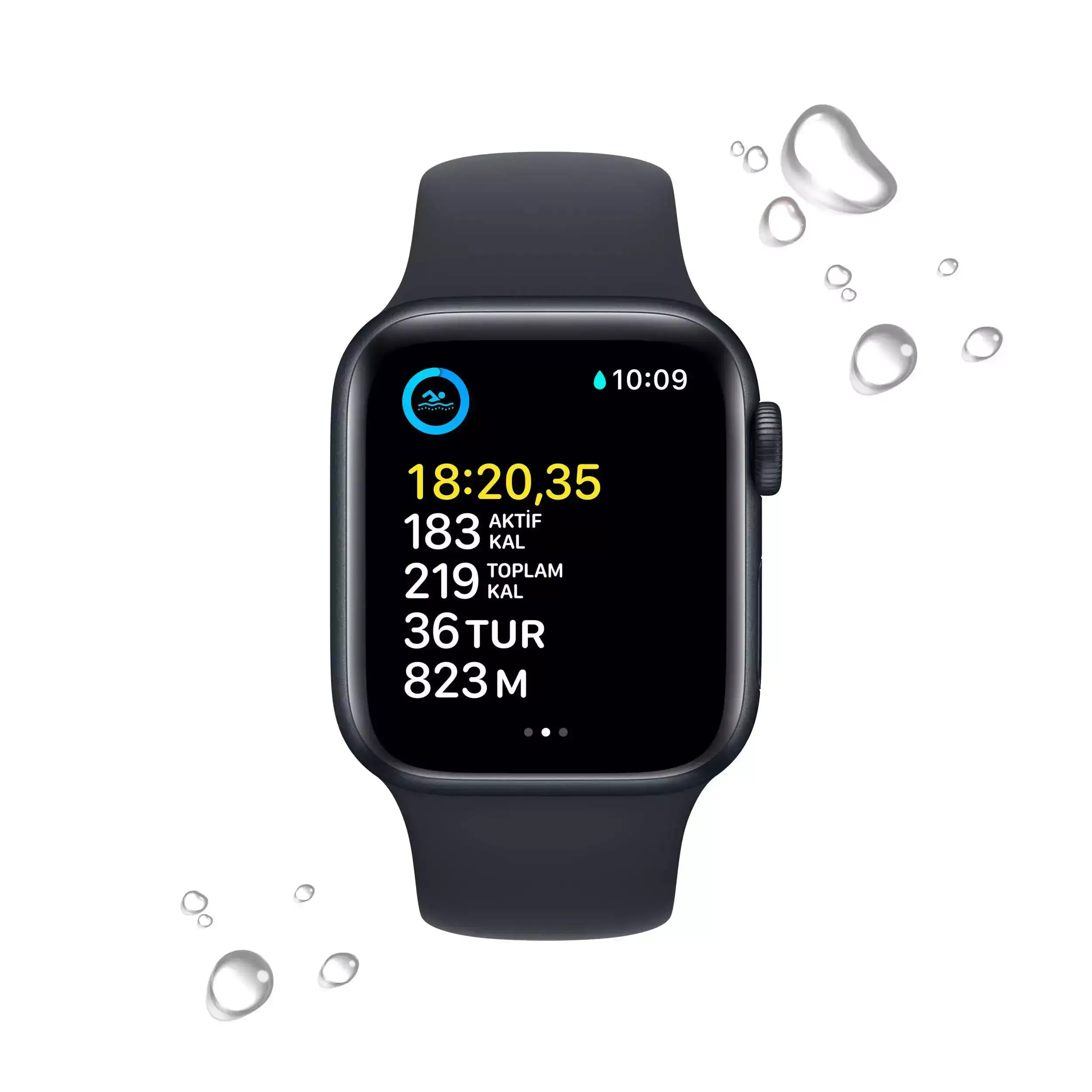 Apple Watch SE GPS 40mm Gece Yarısı Alüminyum Kasa - Gece Yarısı Spor Kordon MNJT3TU/A