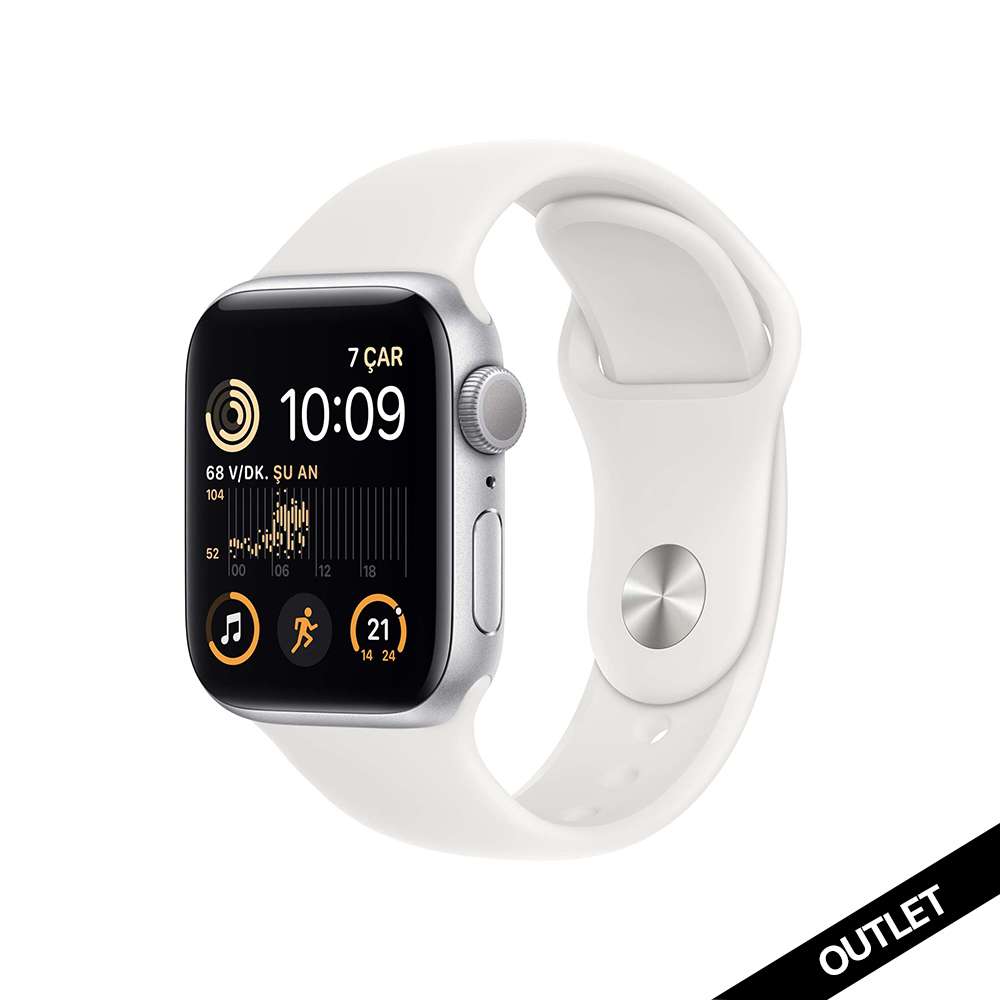 Apple Watch SE GPS 40mm Gümüş Rengi Alüminyum Kasa - Beyaz Spor Kordon MNJV3TU/A-Teşhir