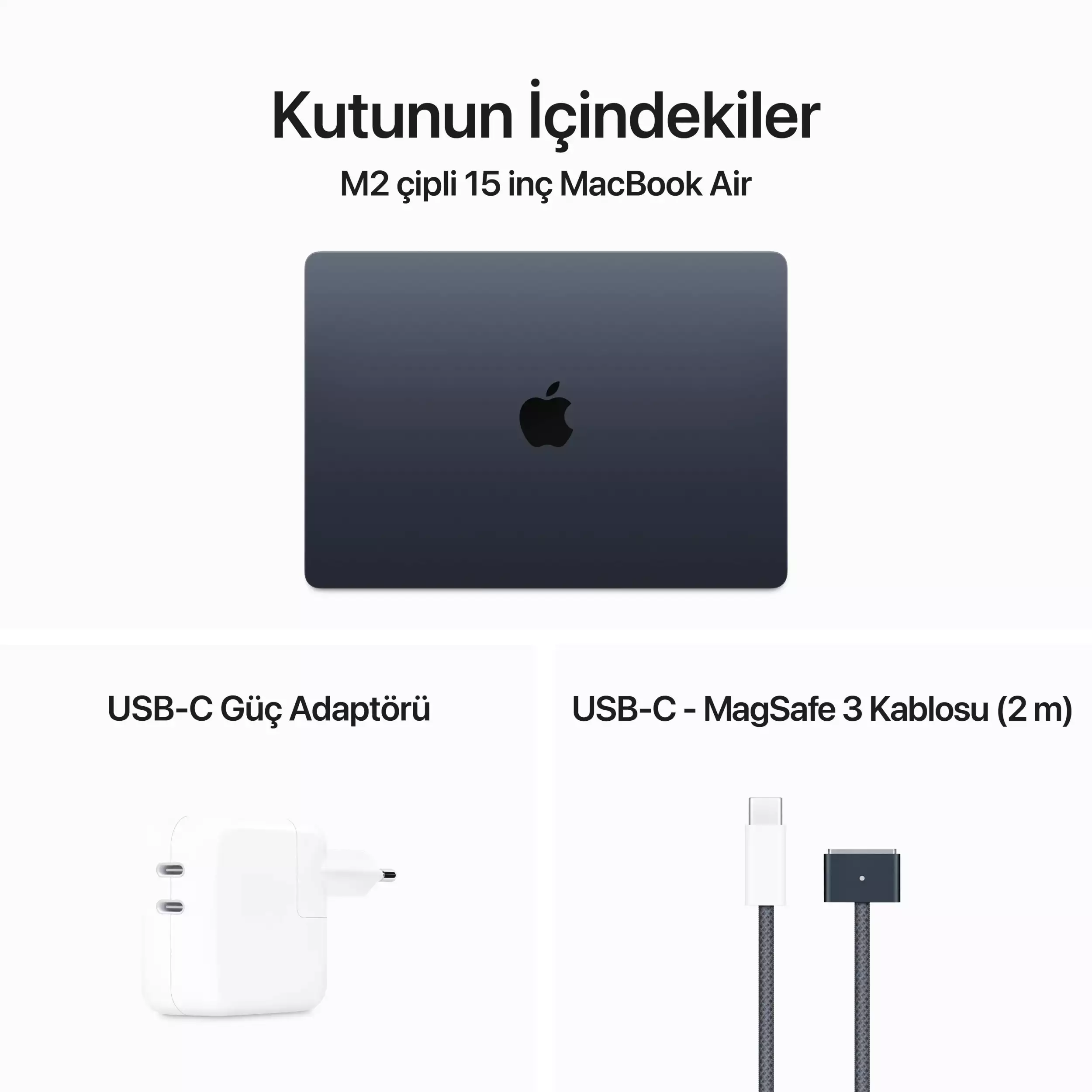 MacBook Air 15.3 inc M2 8CPU 10GPU 8GB 512GB Gece Yarısı MQKX3TU/A