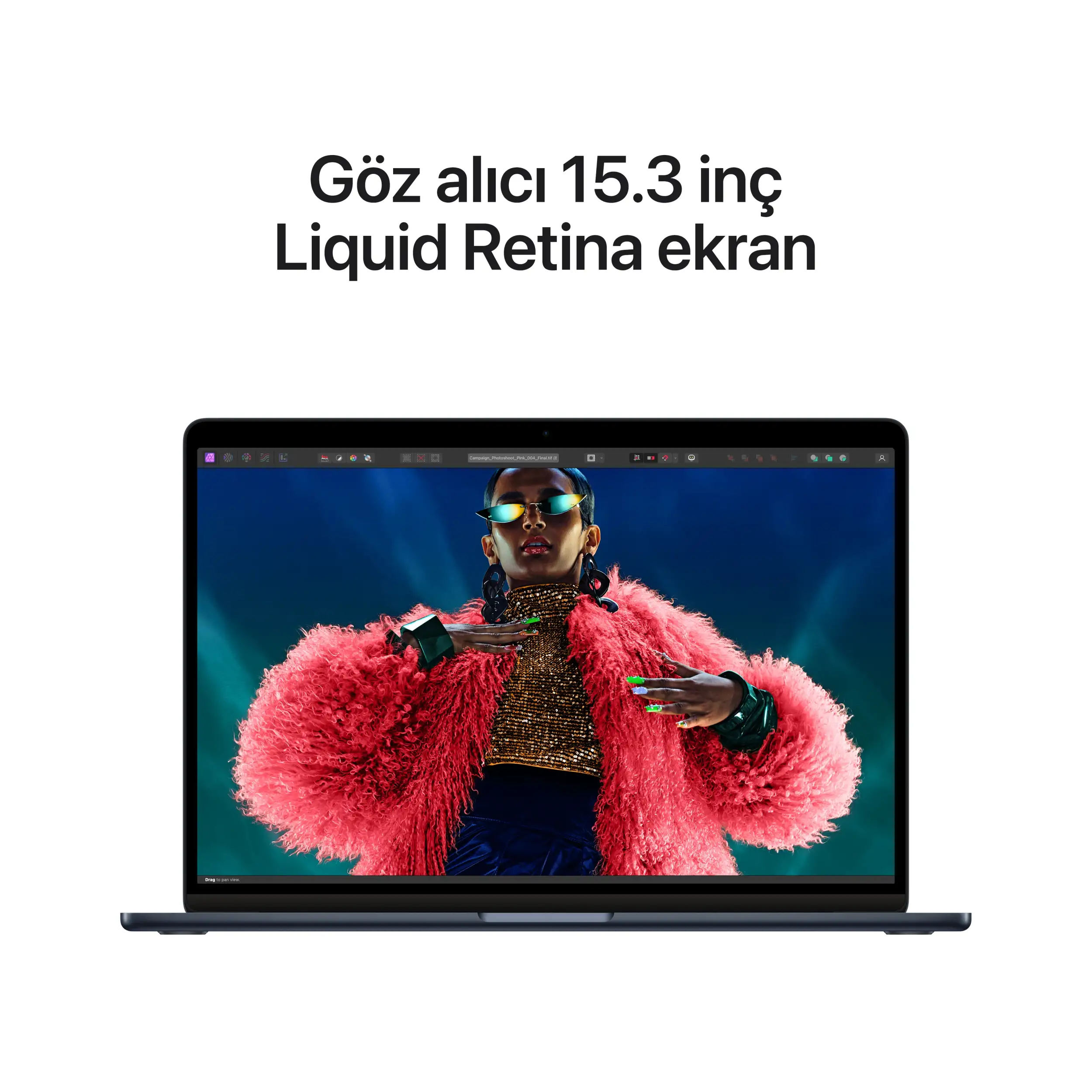 MacBook Air 15 inc M3 8CPU 10GPU 8GB 256GB Gece Yarısı MRYU3TU/A
